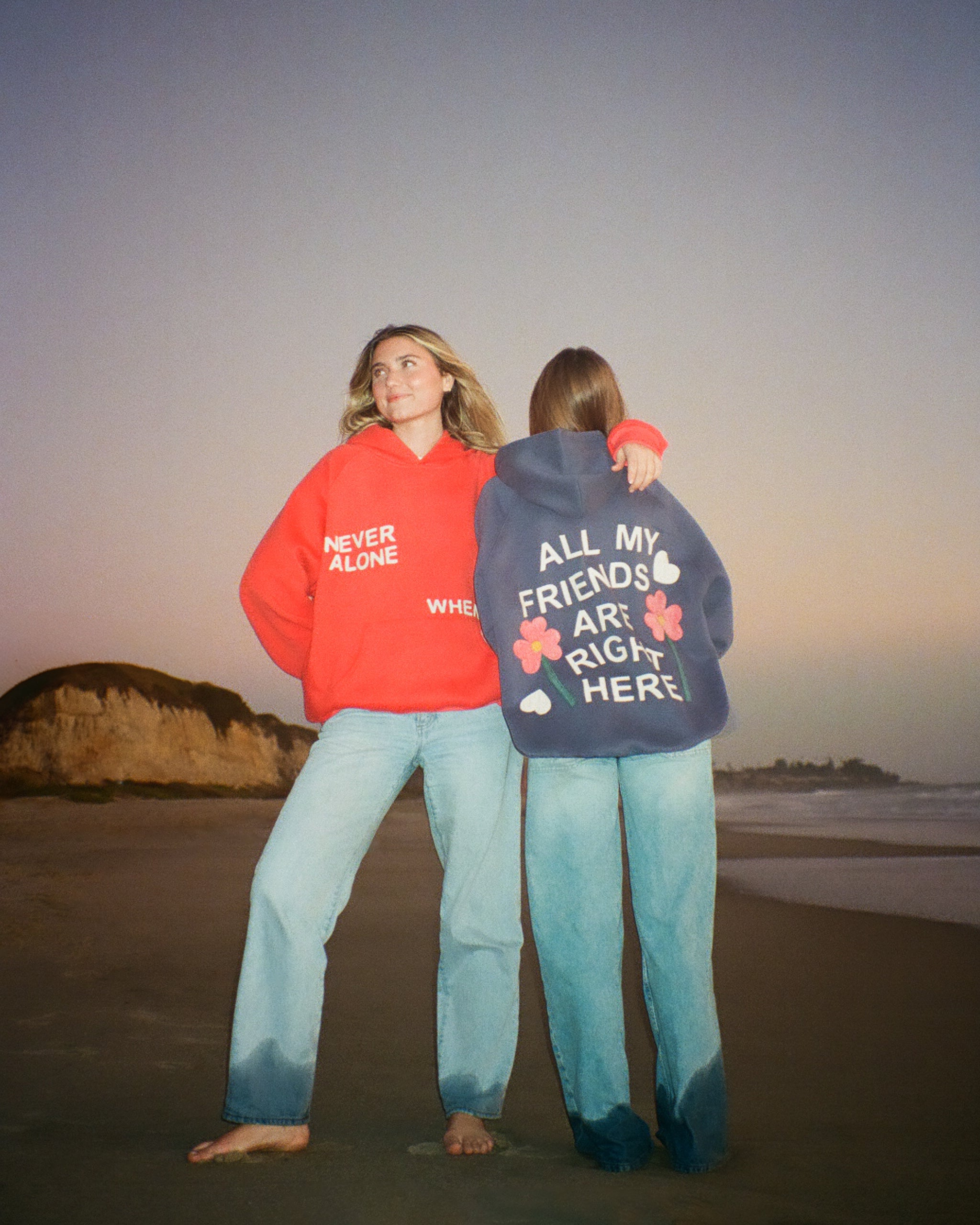 "All my Friends" Oversized Lux Hoodie in Blue