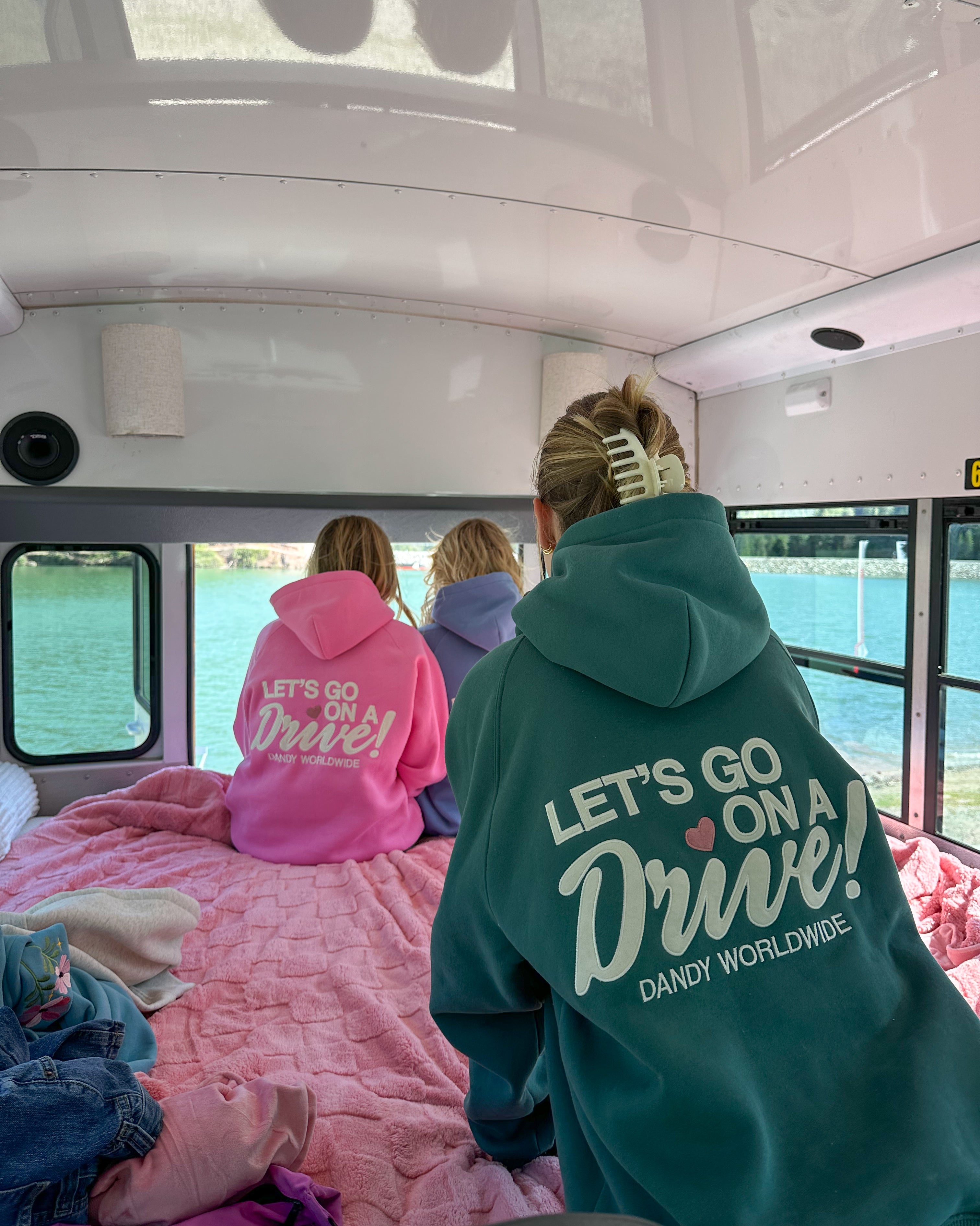 "Let's Go on a Drive" Oversized Lux Hoodie in Green