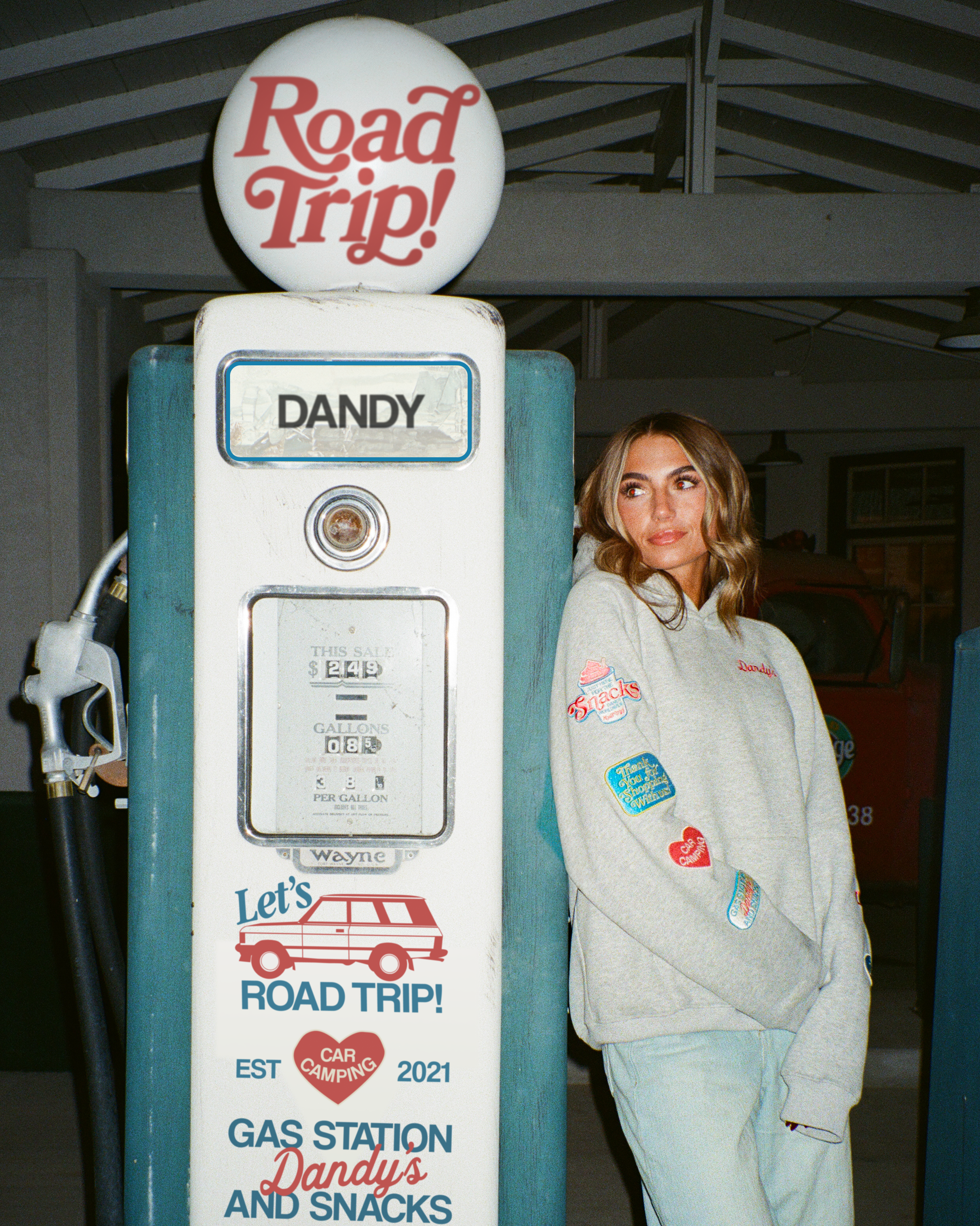 "Road Trip!" Oversized Lux Hoodie in Dark Heather