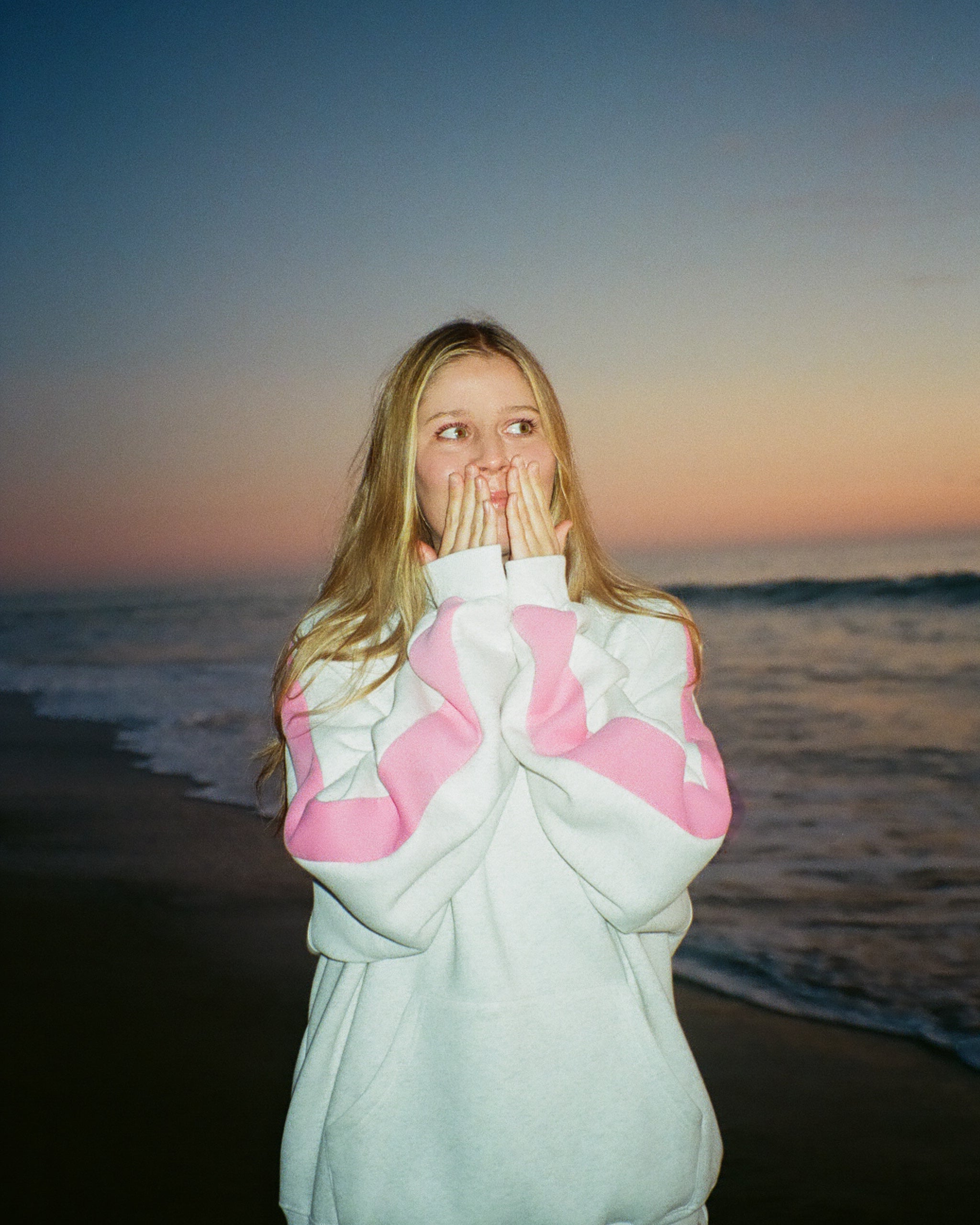 Pink Stripe Oversized Lux Hoodie