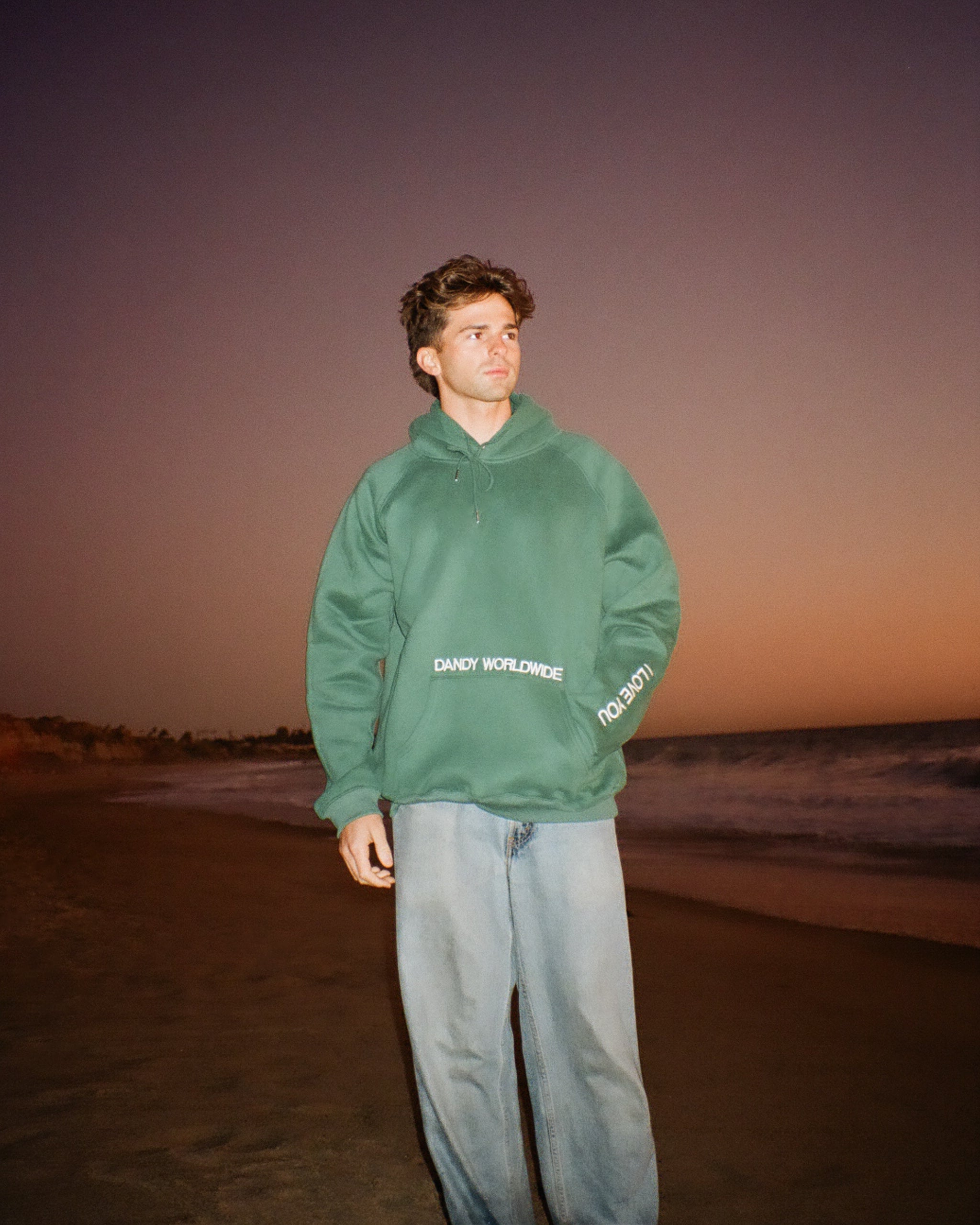 "Words of Affirmation" Oversized Lux Hoodie in Green