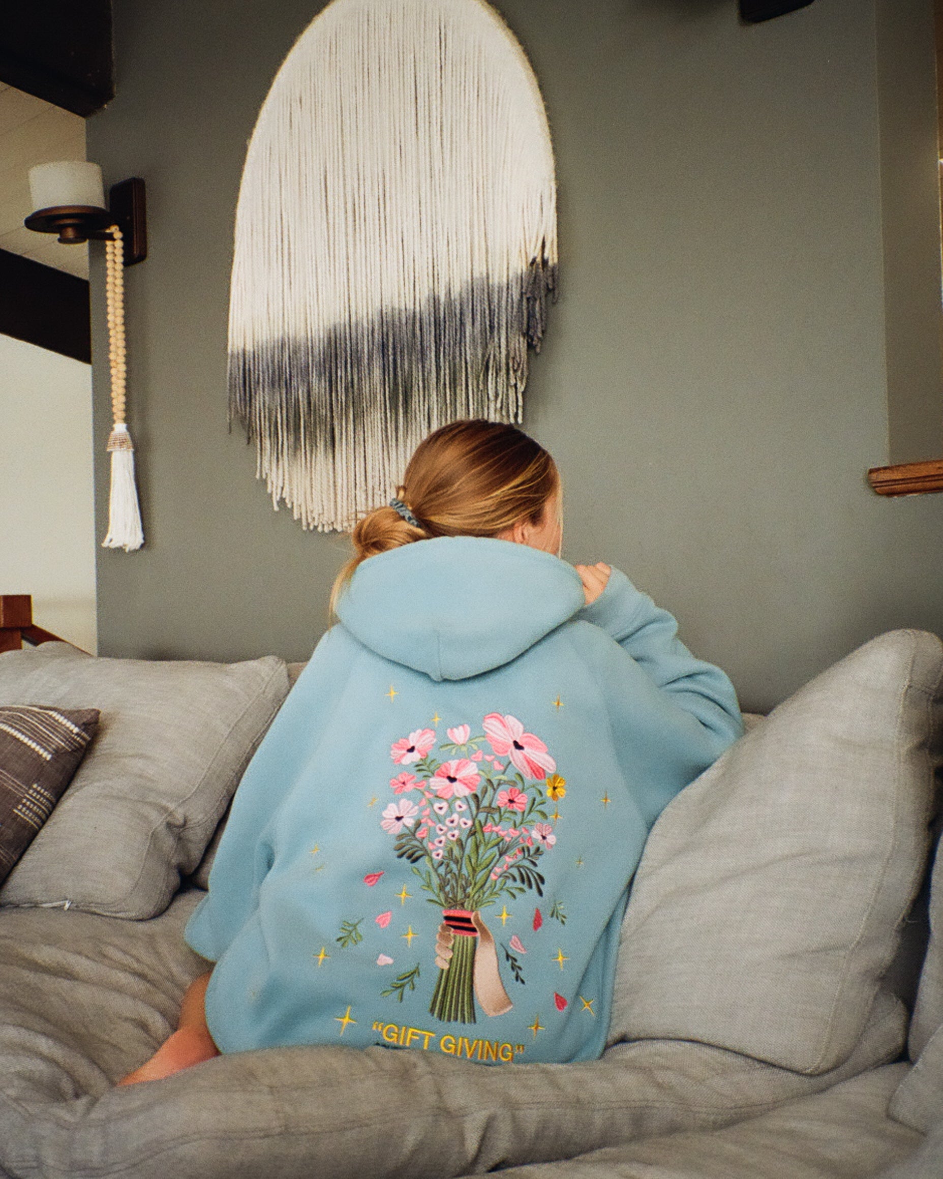 "Gift Giving" Oversized Lux Hoodie in Blue