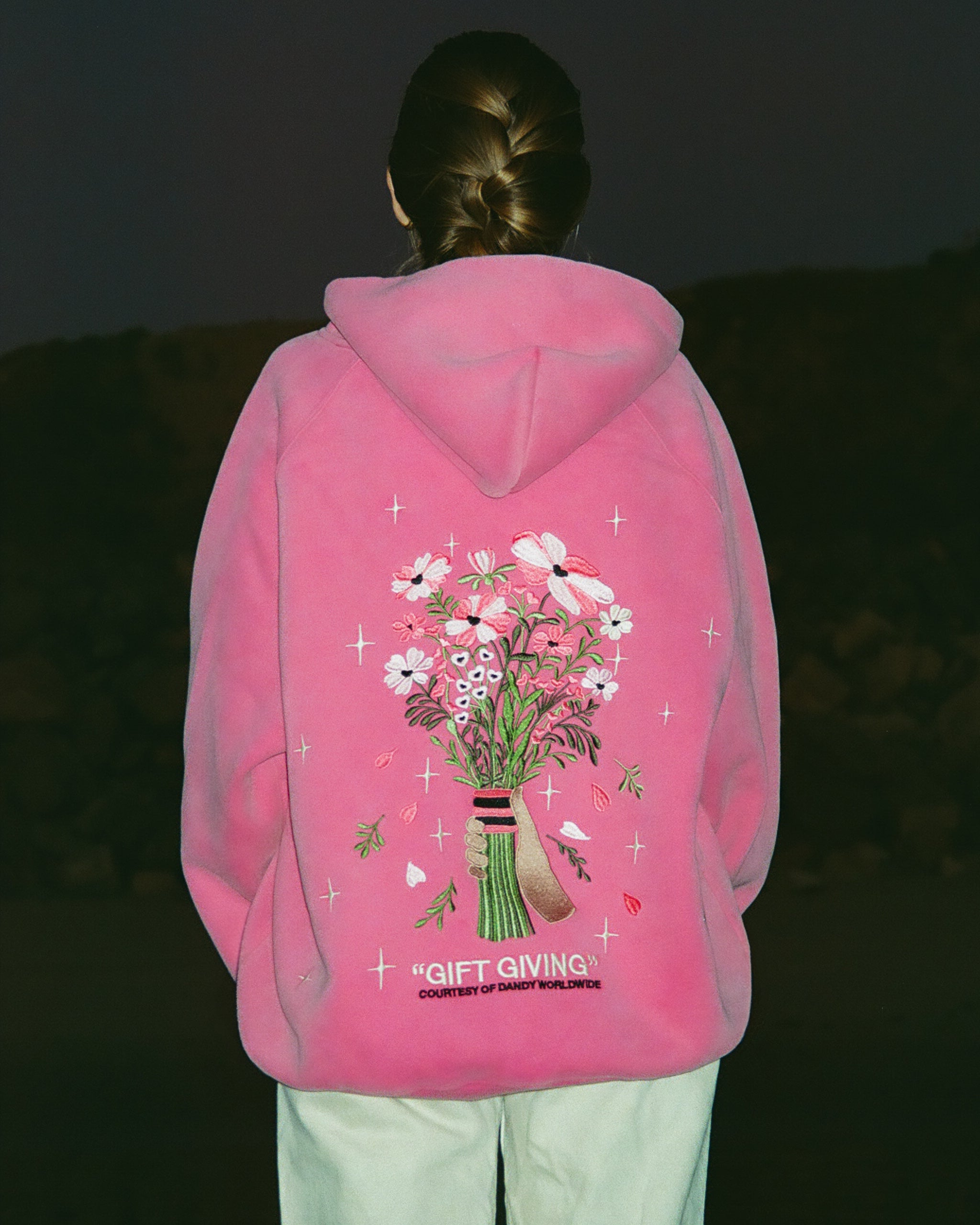 "Gift Giving" Oversized Lux Hoodie in Vintage Washed Pink