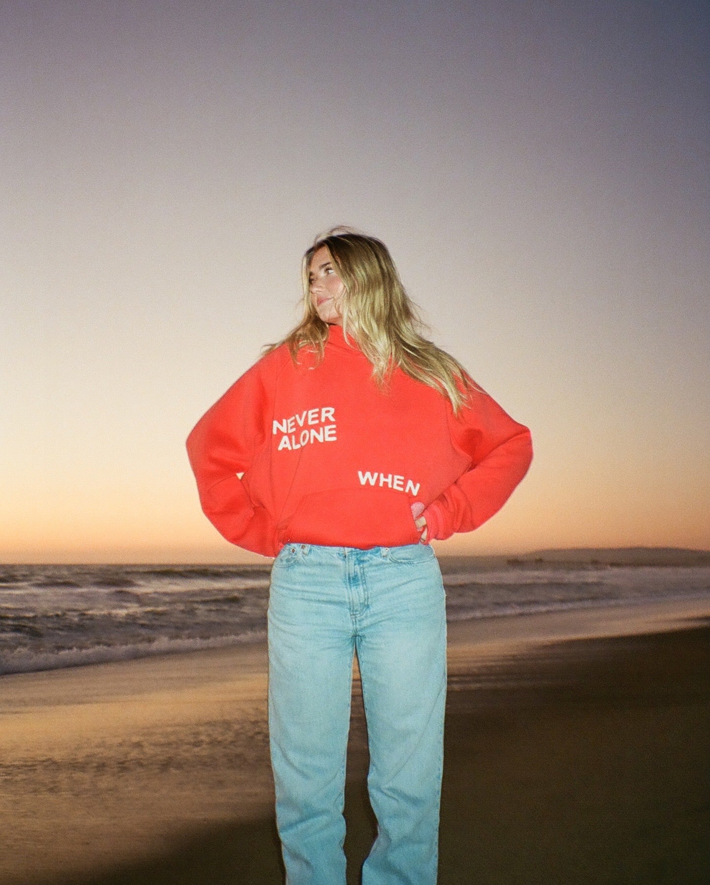 "All my Friends" Oversized Lux Hoodie in Red