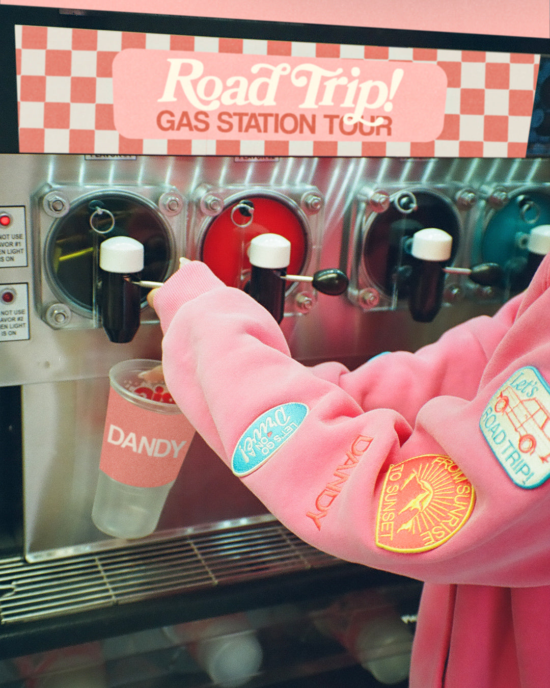 "Road Trip!" Oversized Lux Hoodie in Vintage Washed Pink