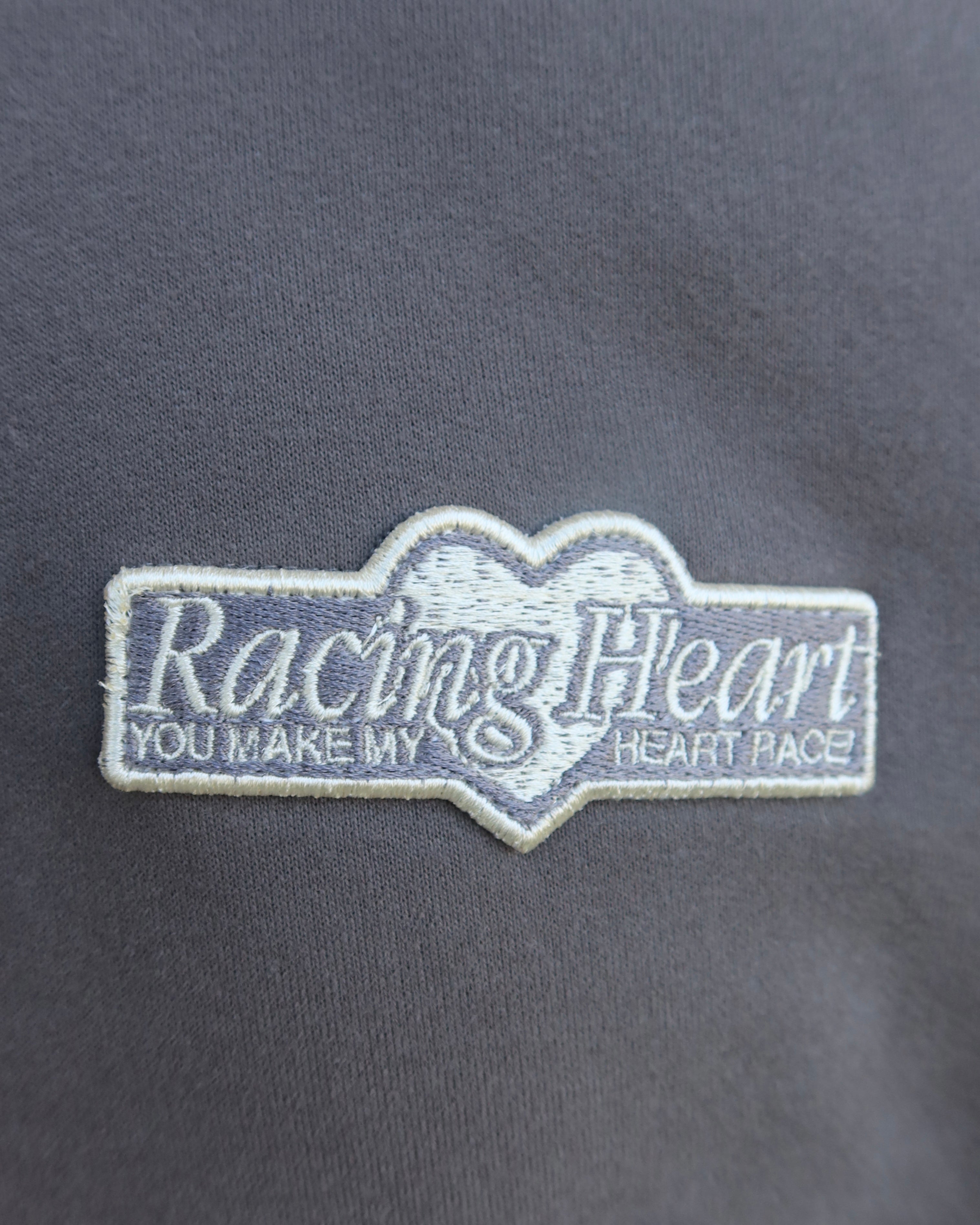 "Racing Heart" Oversized Lux Hoodie in Dark Gray