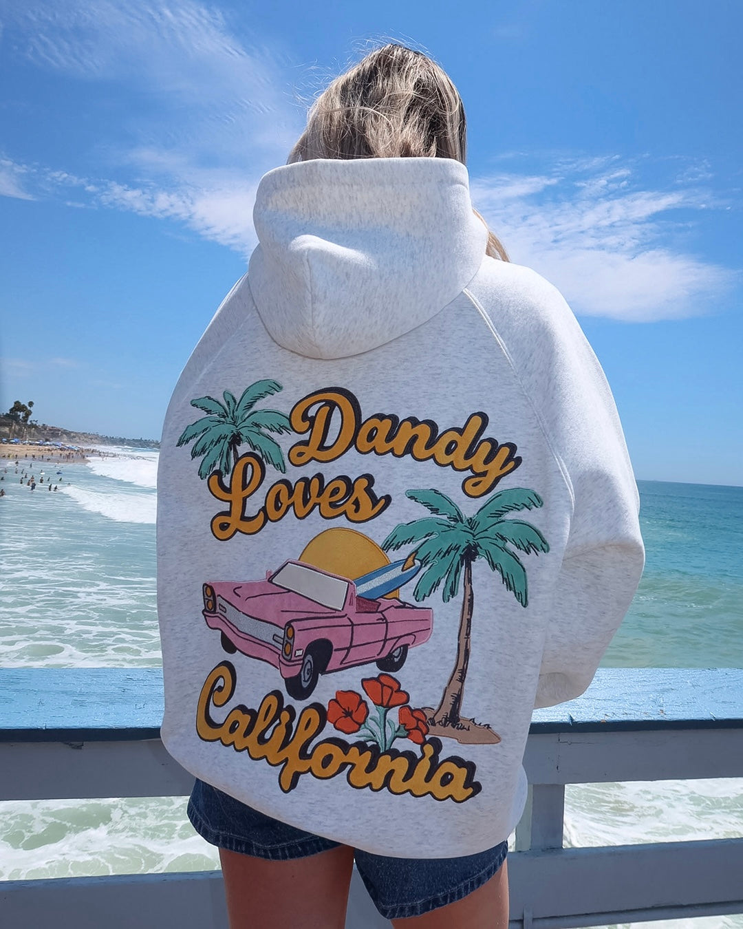 "California" Oversized Lux Hoodie in Heather Grey