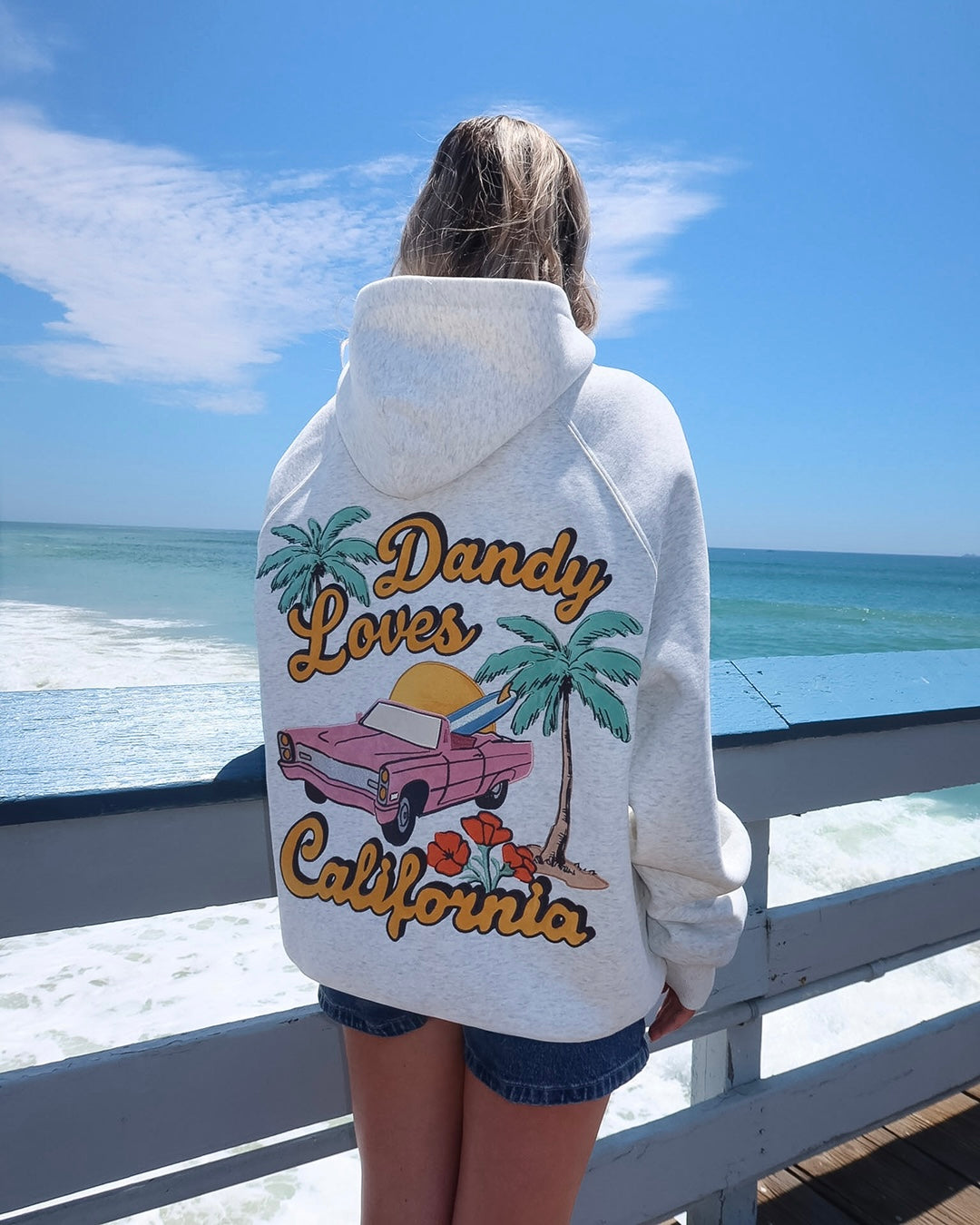 "California" Oversized Lux Hoodie in Heather Grey