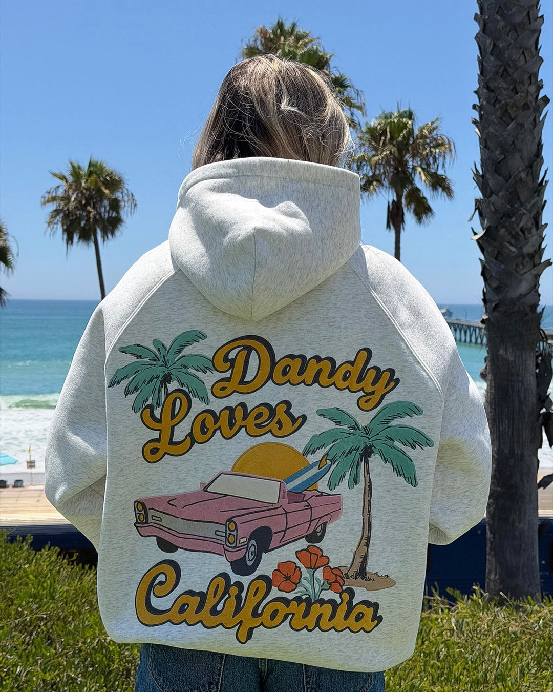 "California" Oversized Lux Hoodie in Heather Grey