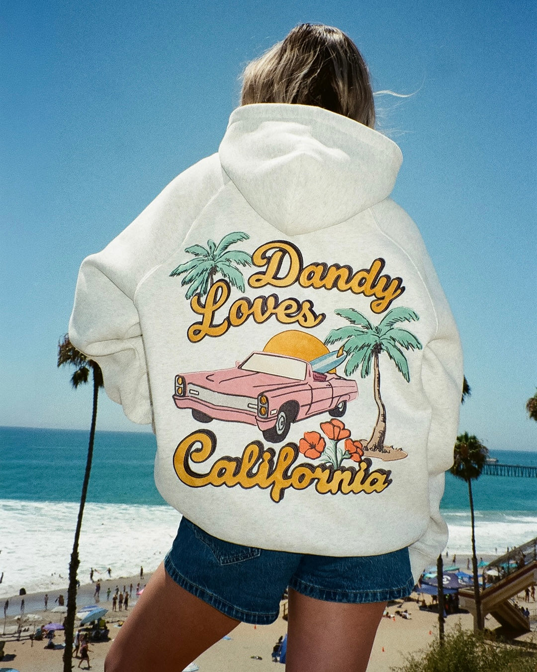 "California" Oversized Lux Hoodie in Heather Grey