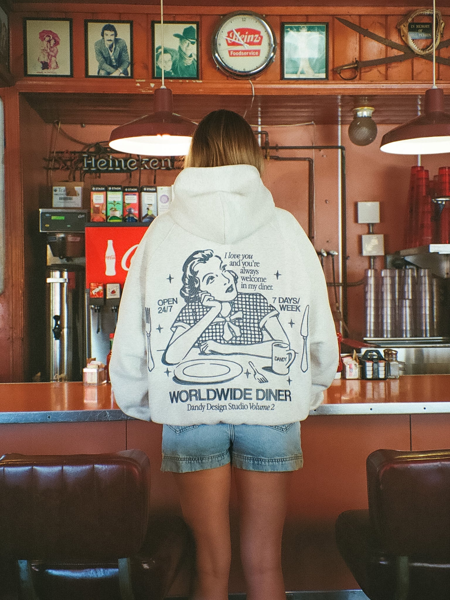 "Diner" Limited Hoodie in Heather Gray