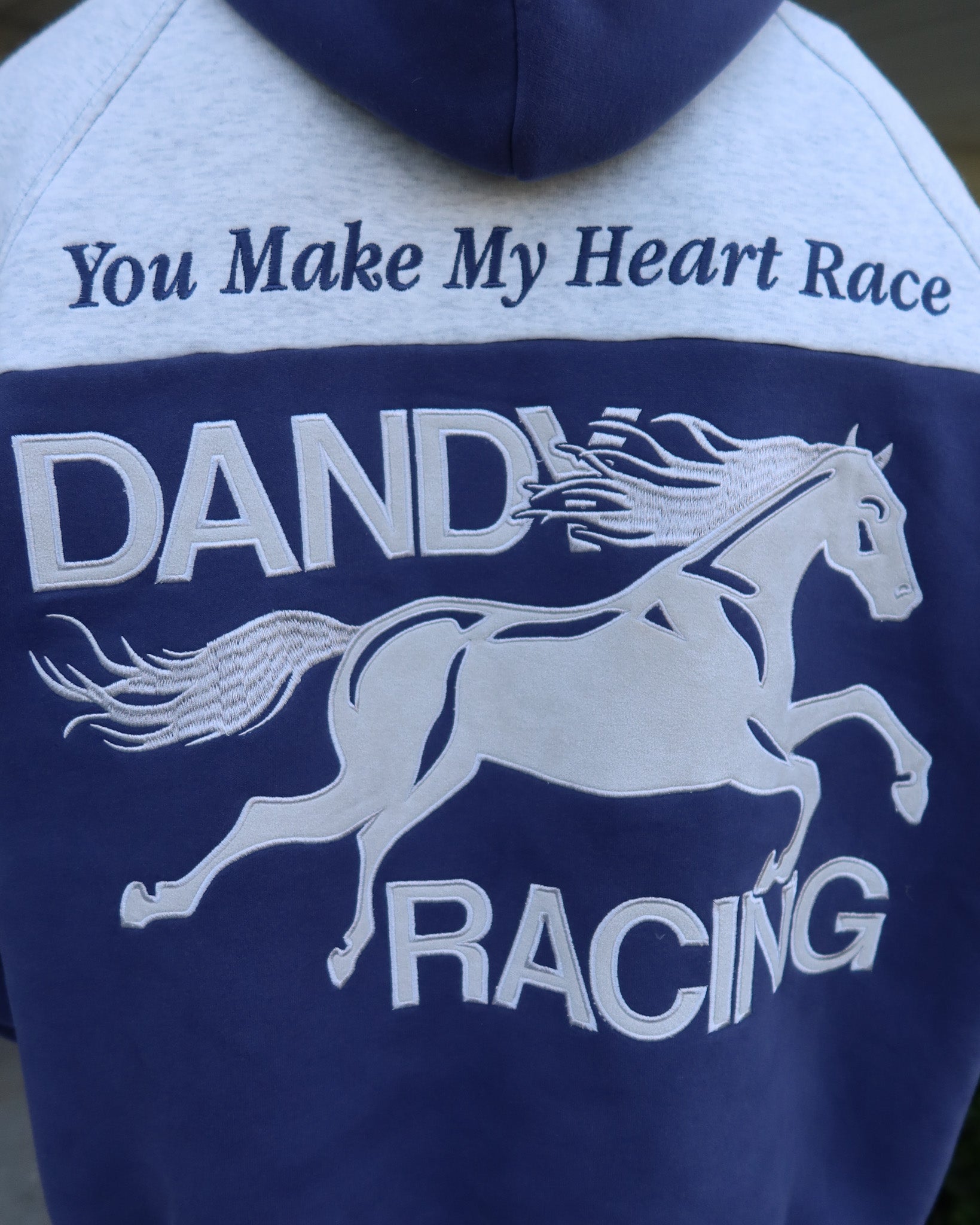 "Racing Heart" Oversized Lux Hoodie in Blue