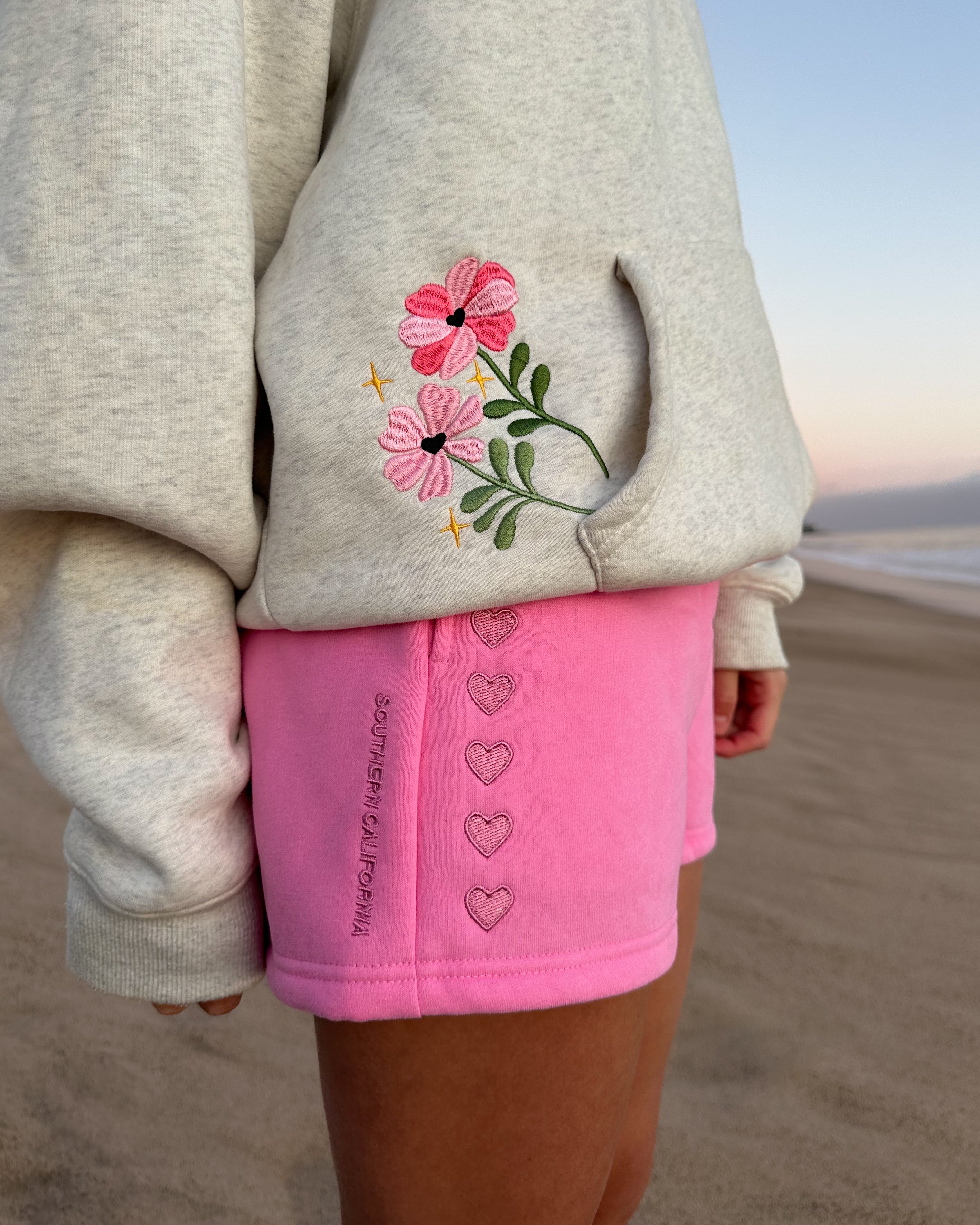 "Lover" Sweat Shorts in Pink