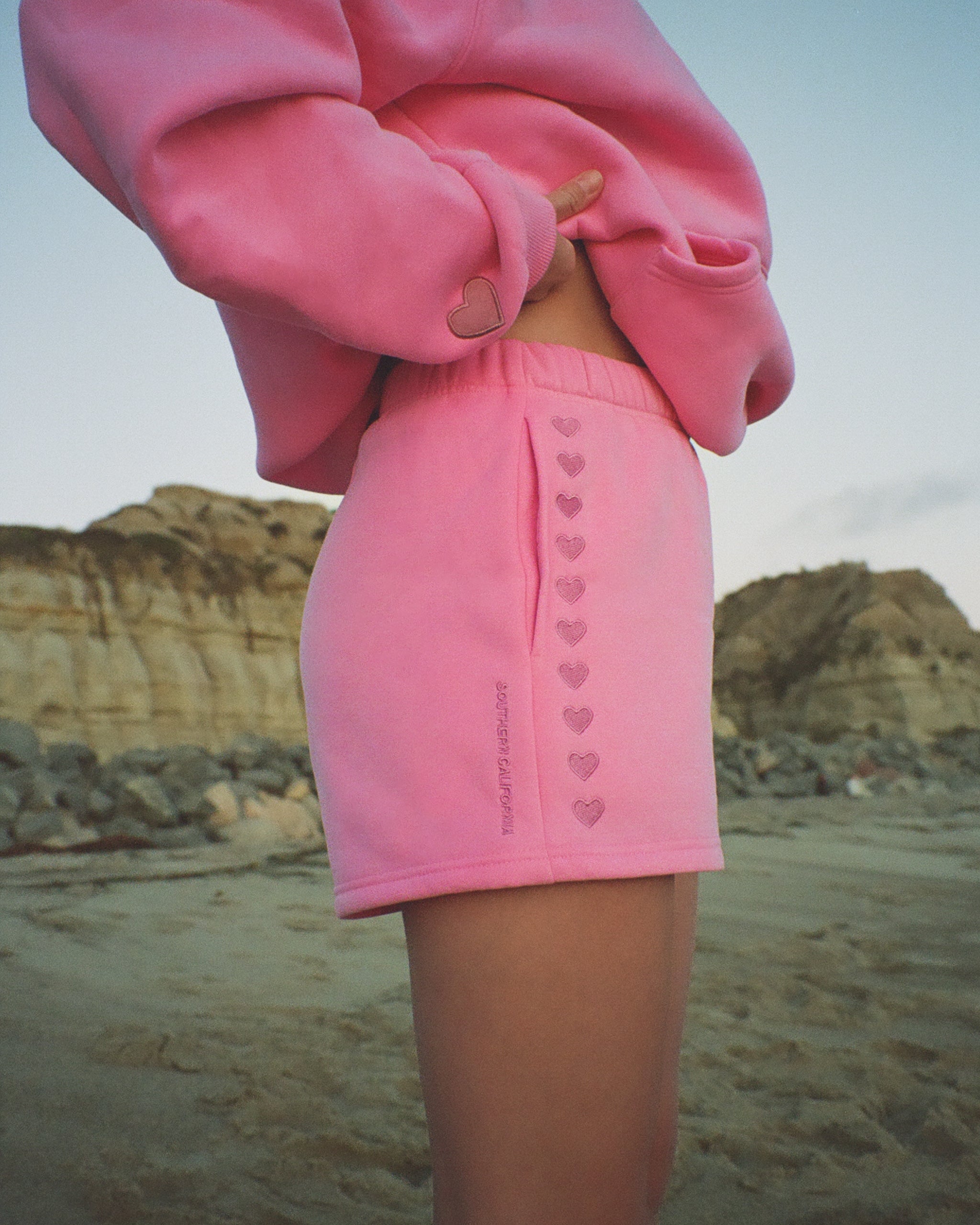 "Lover" Sweat Shorts in Pink