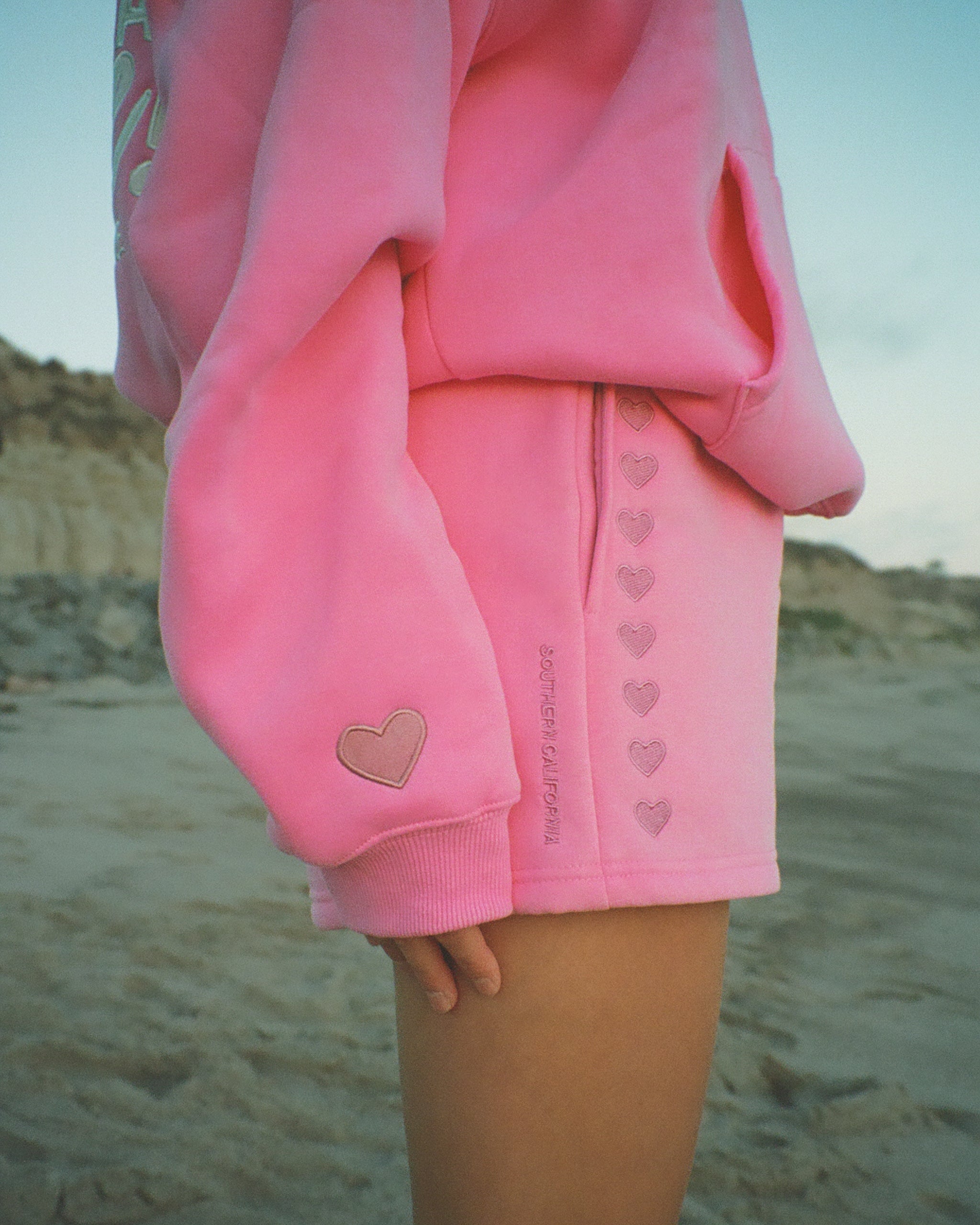 "Lover" Sweat Shorts in Pink