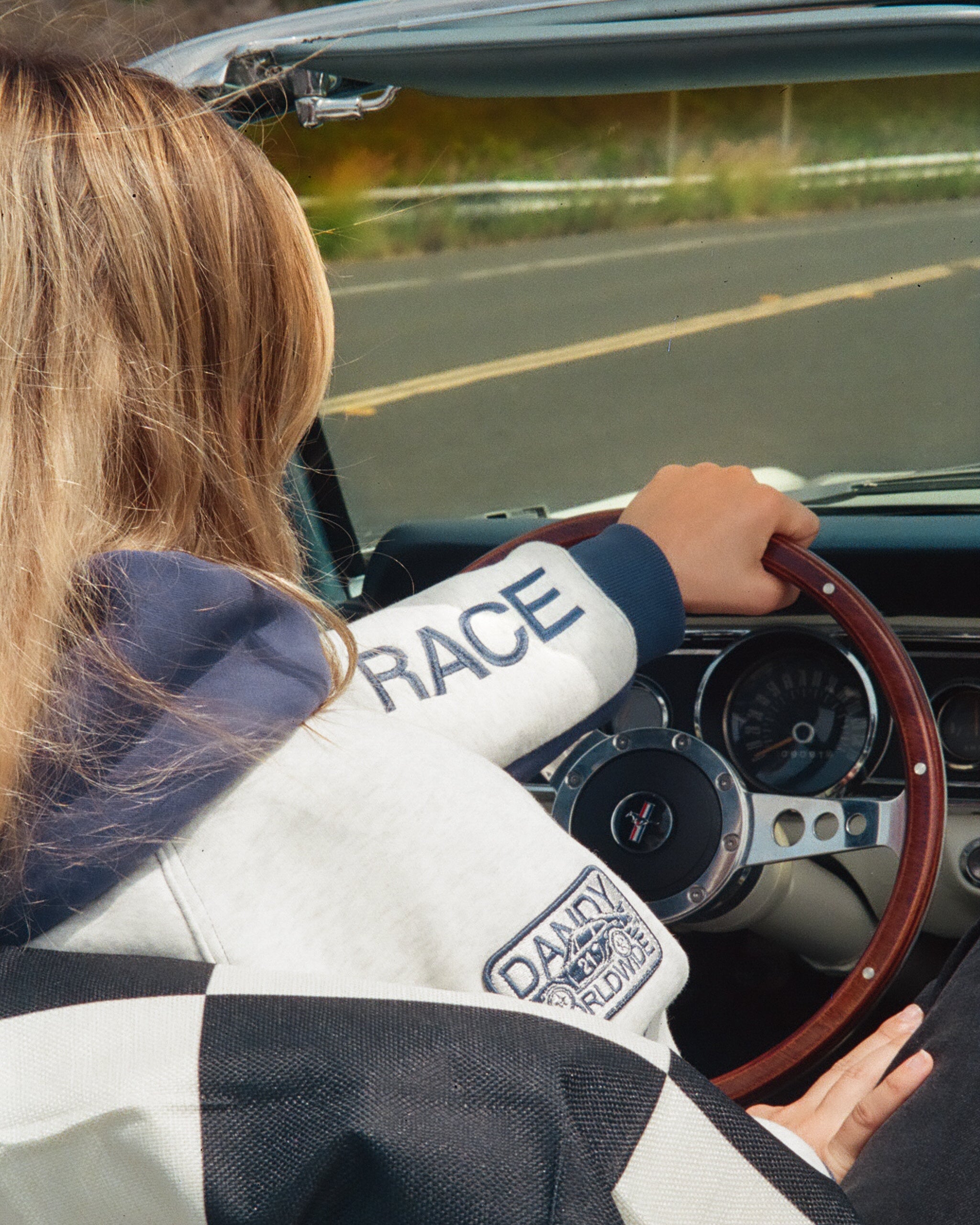 "Racing Heart" Oversized Lux Hoodie in Blue