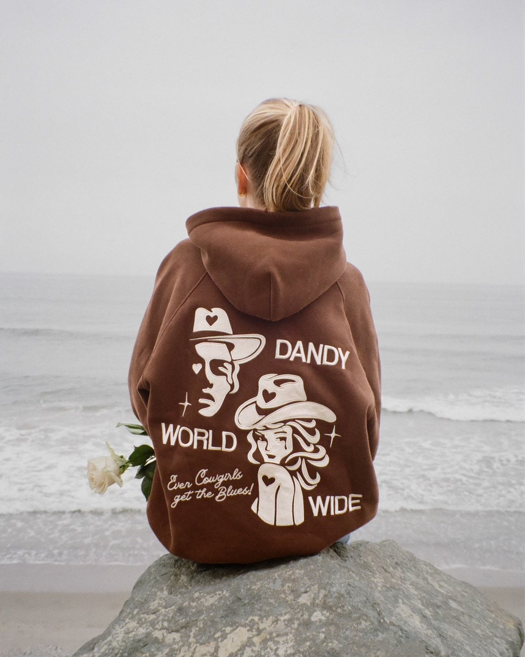 "Cowgirl" Oversized Lux Hoodie in Brown
