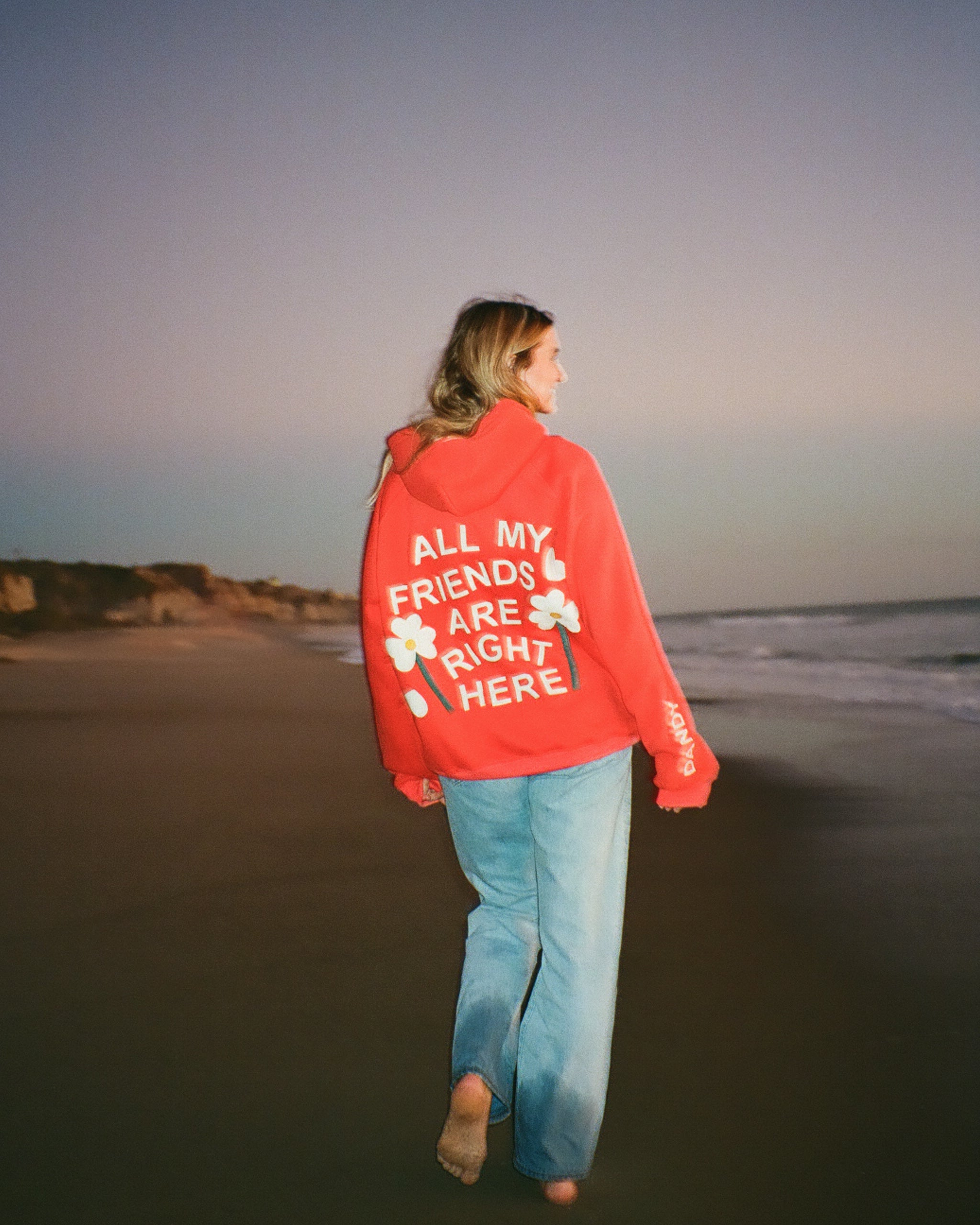 "All my Friends" Oversized Lux Hoodie in Red