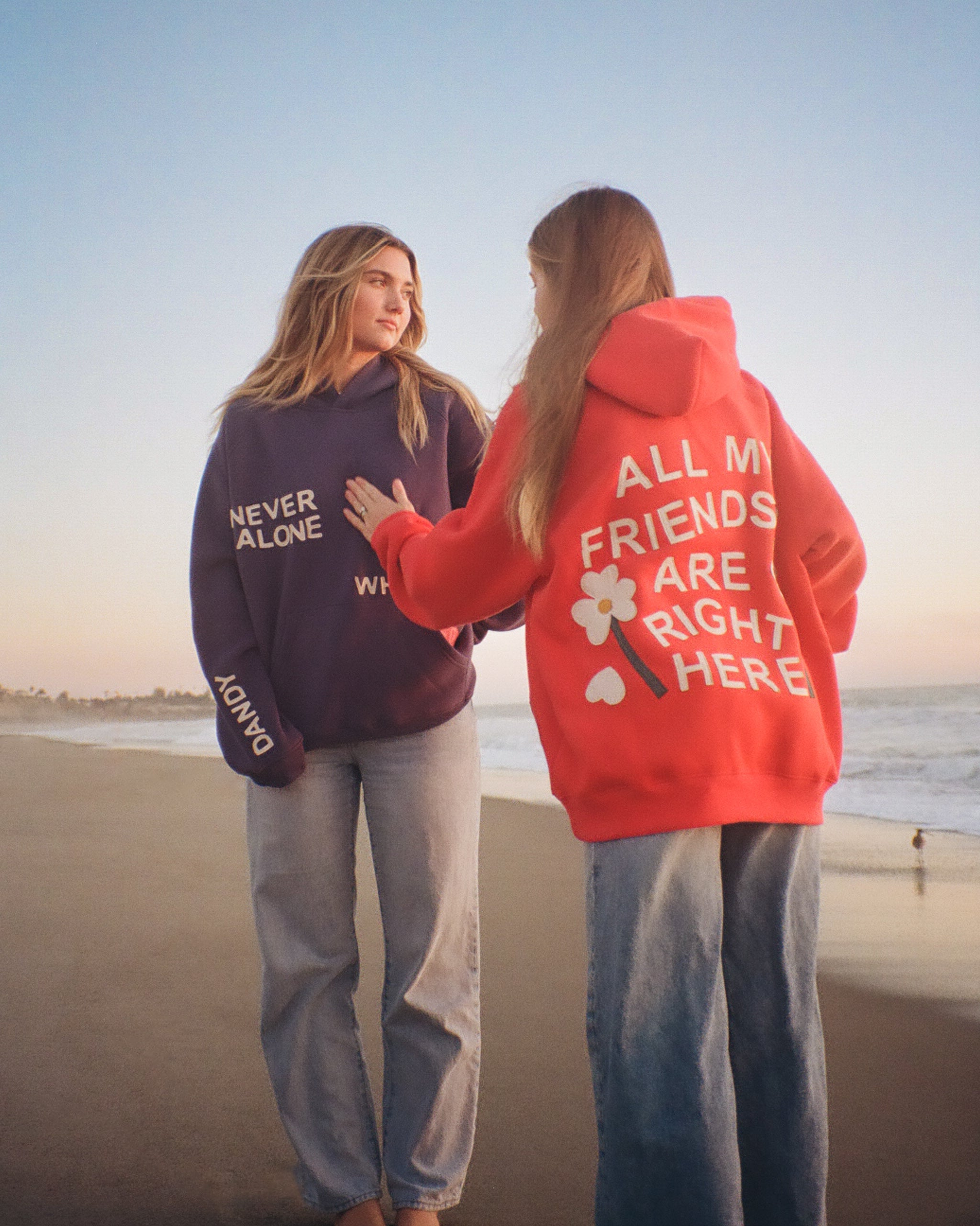 "All my Friends" Oversized Lux Hoodie in Red