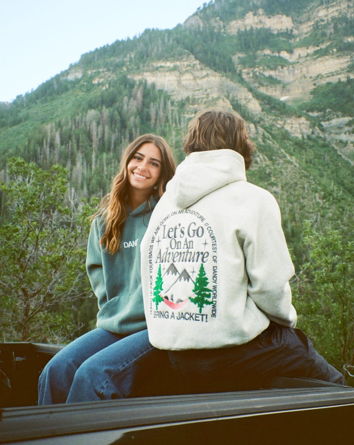 Let's Go On An Adventure Oversized Lux Hoodie in Heather Gray