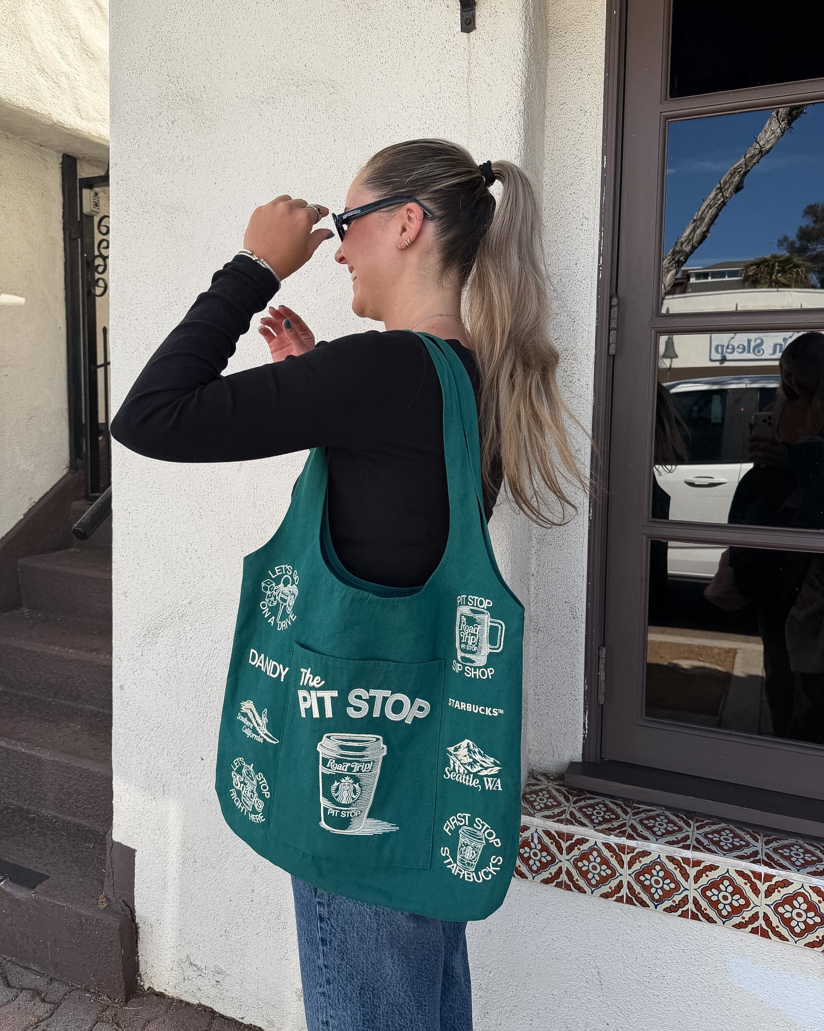 “Pit Stop” Tote Bag in Green
