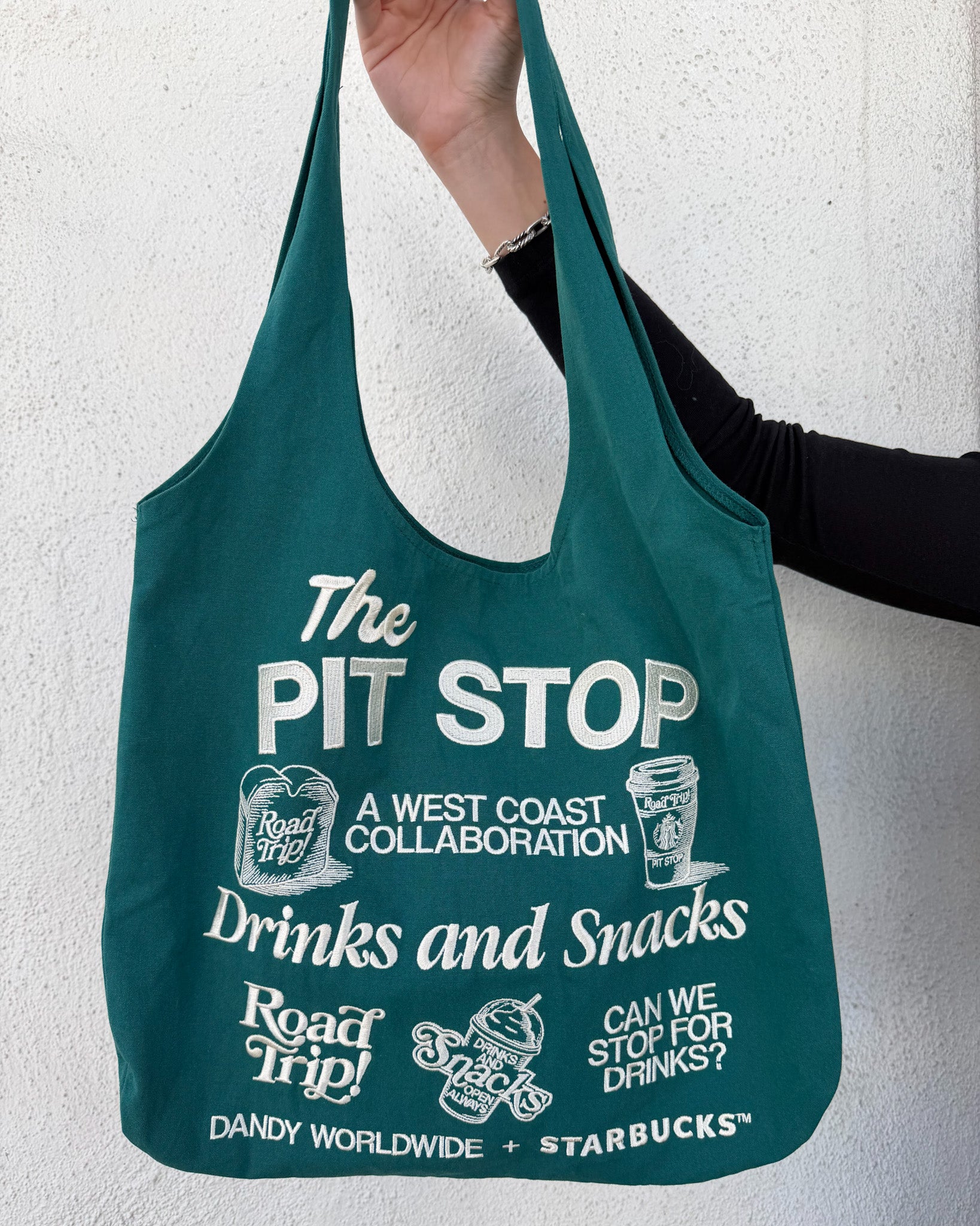 “Pit Stop” Tote Bag in Green