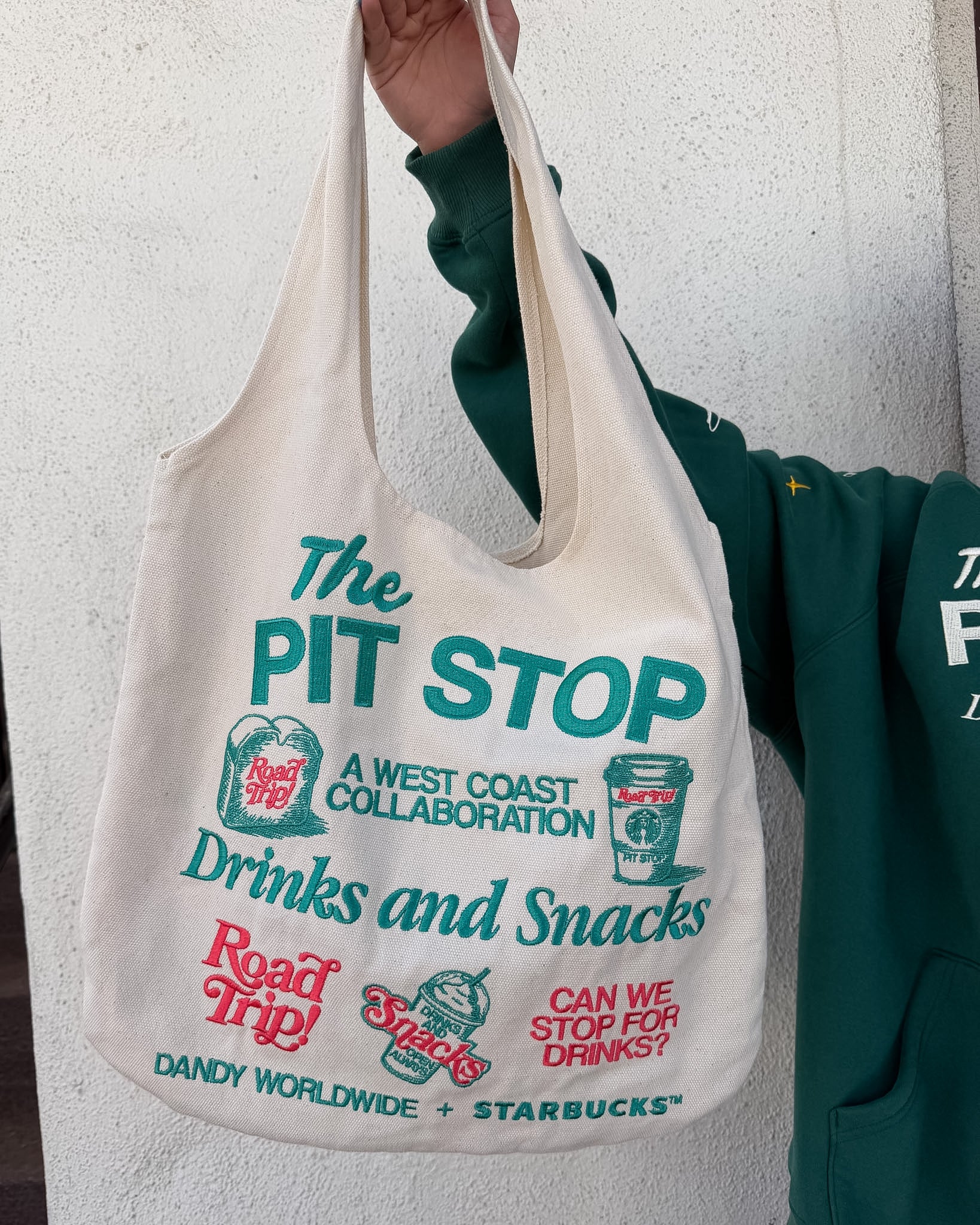 “Pit Stop” Tote Bag in Cream