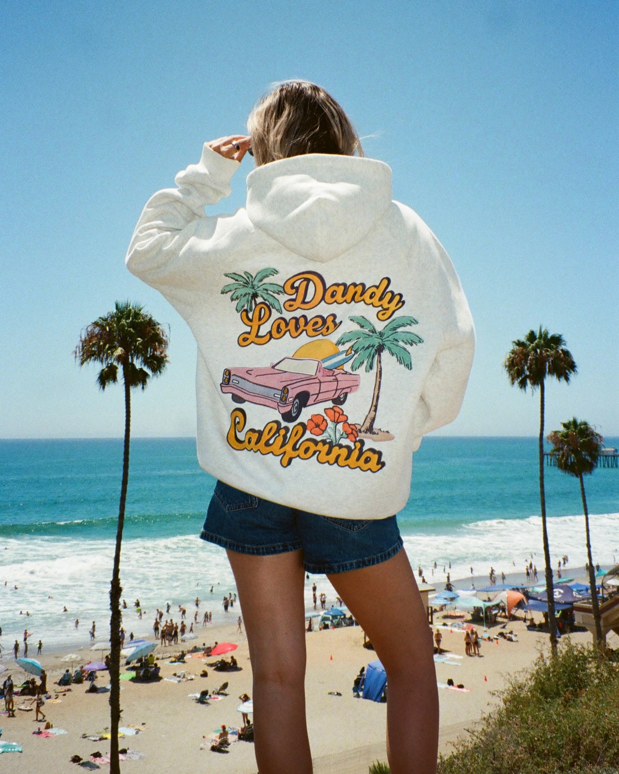 "California" Oversized Lux Hoodie in Heather Grey