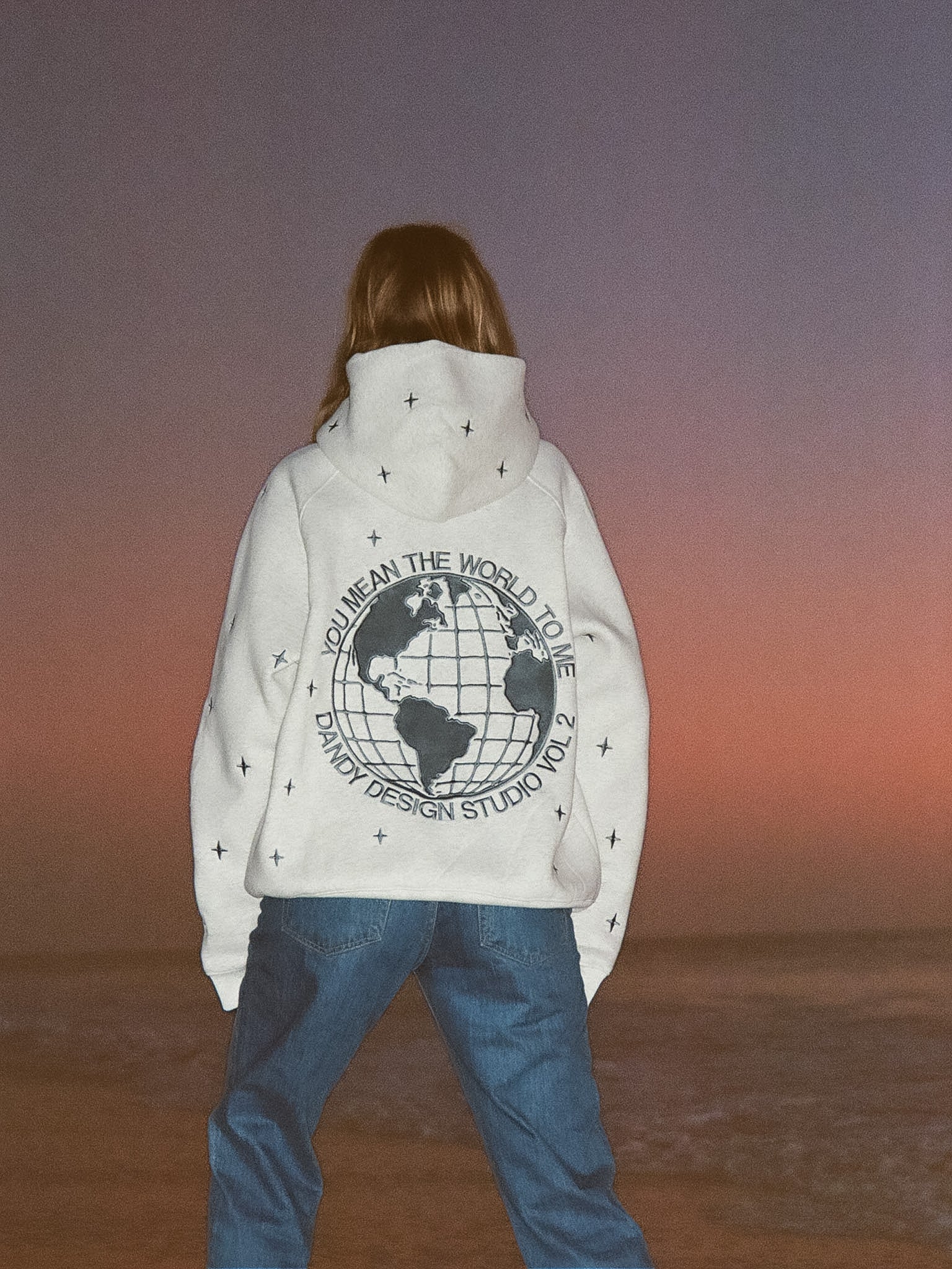 "World" Limited Hoodie in Heather Gray
