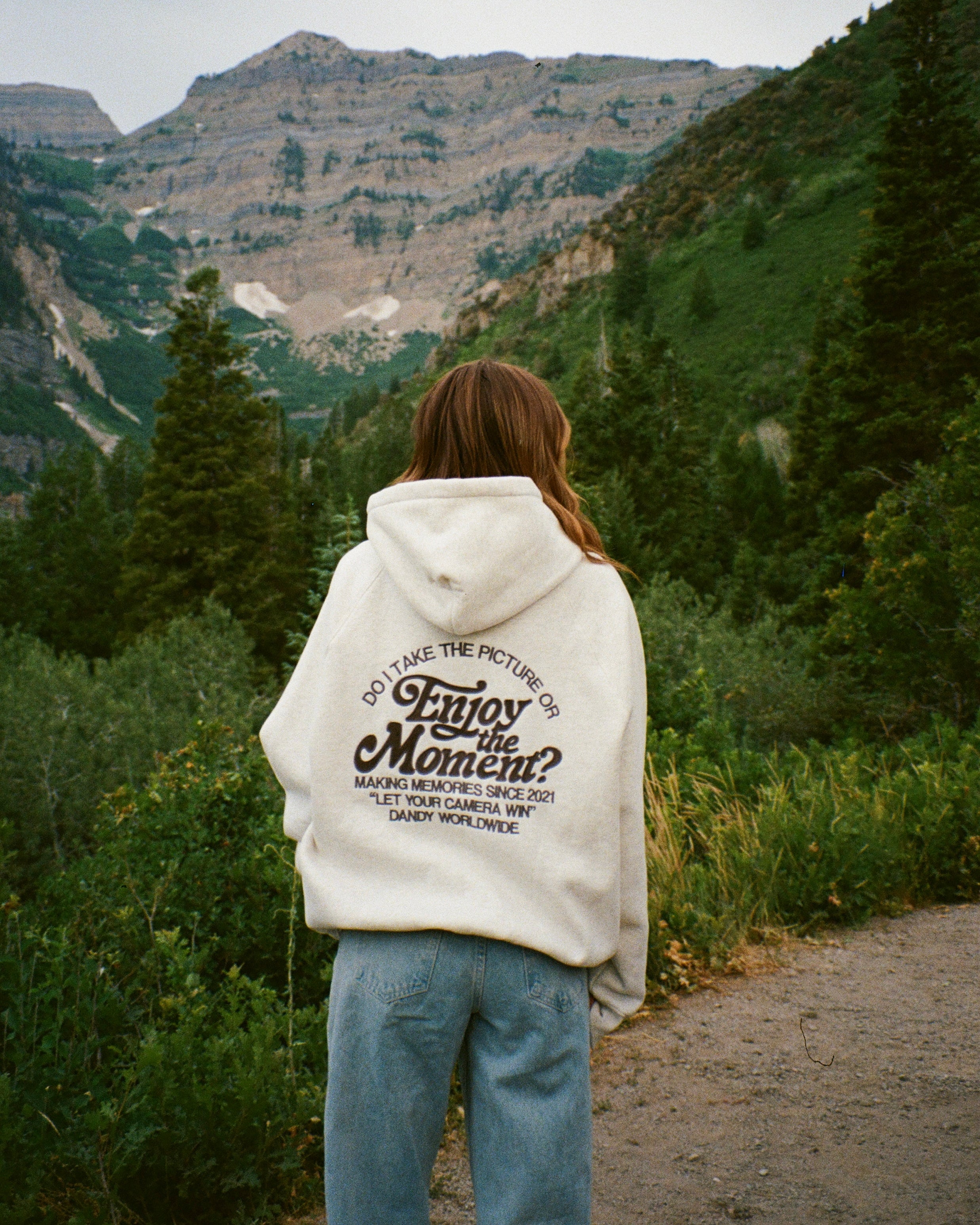 "Enjoy the Moment" Oversized Lux Hoodie in Heather Gray