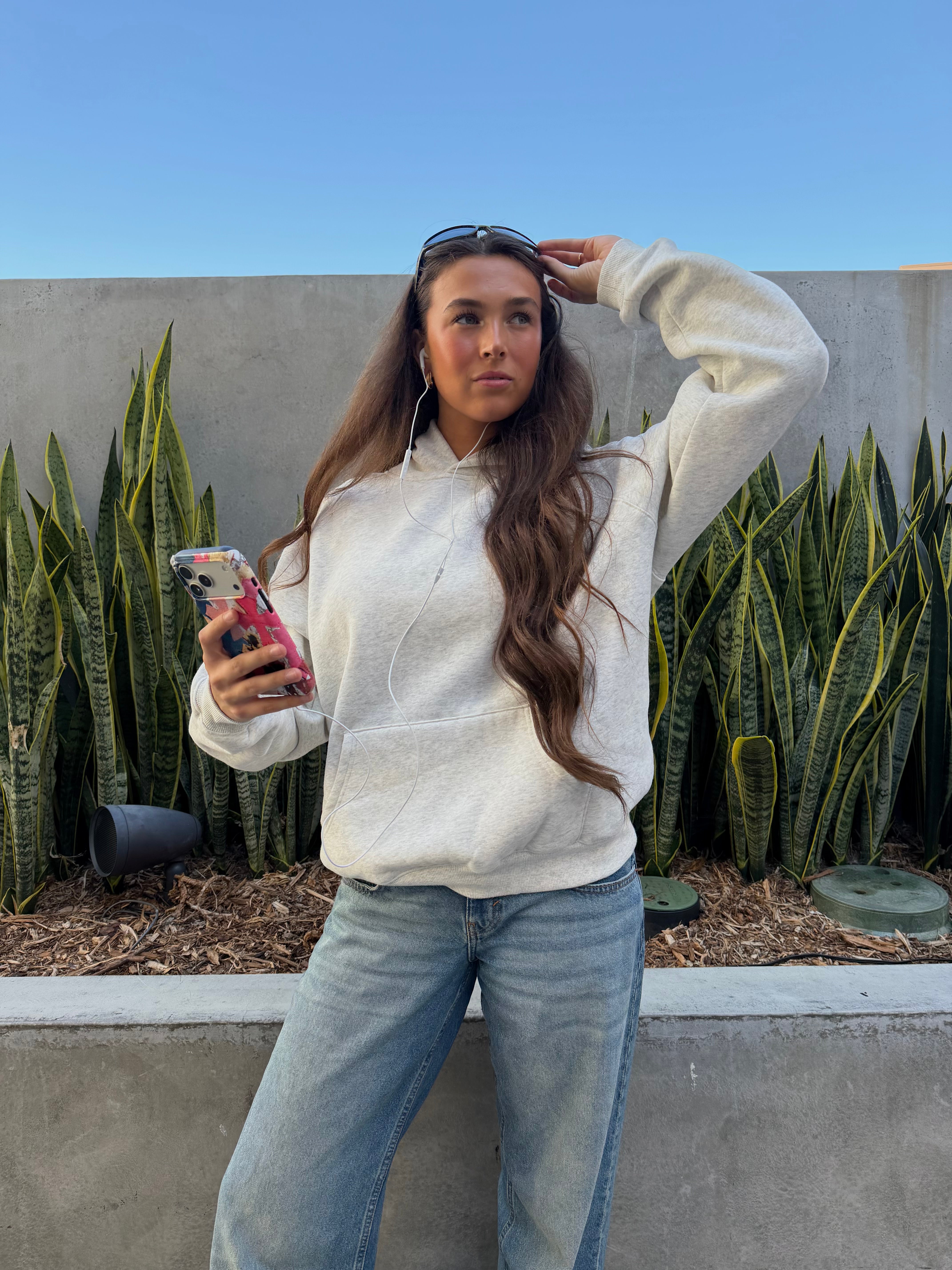 "Basics" Oversized Lux Hoodie in Heather Grey