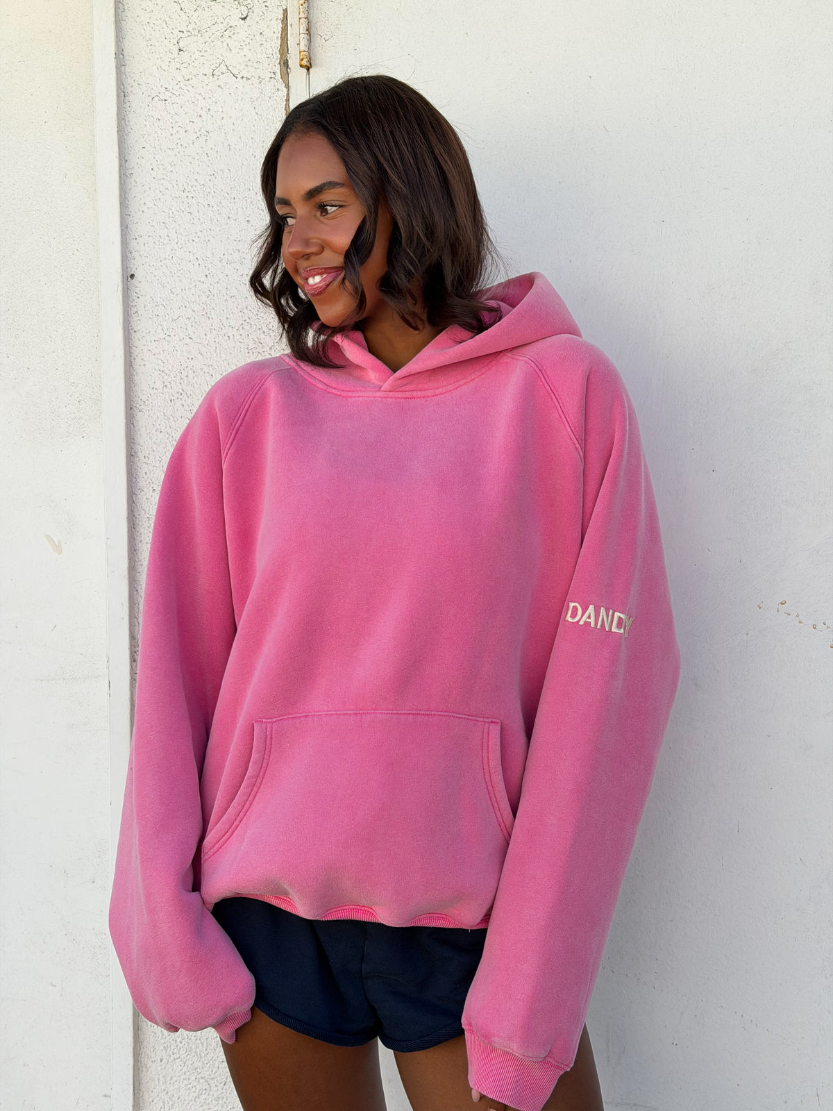 "Basics" Oversized Lux Hoodie in Vintage Washed Pink