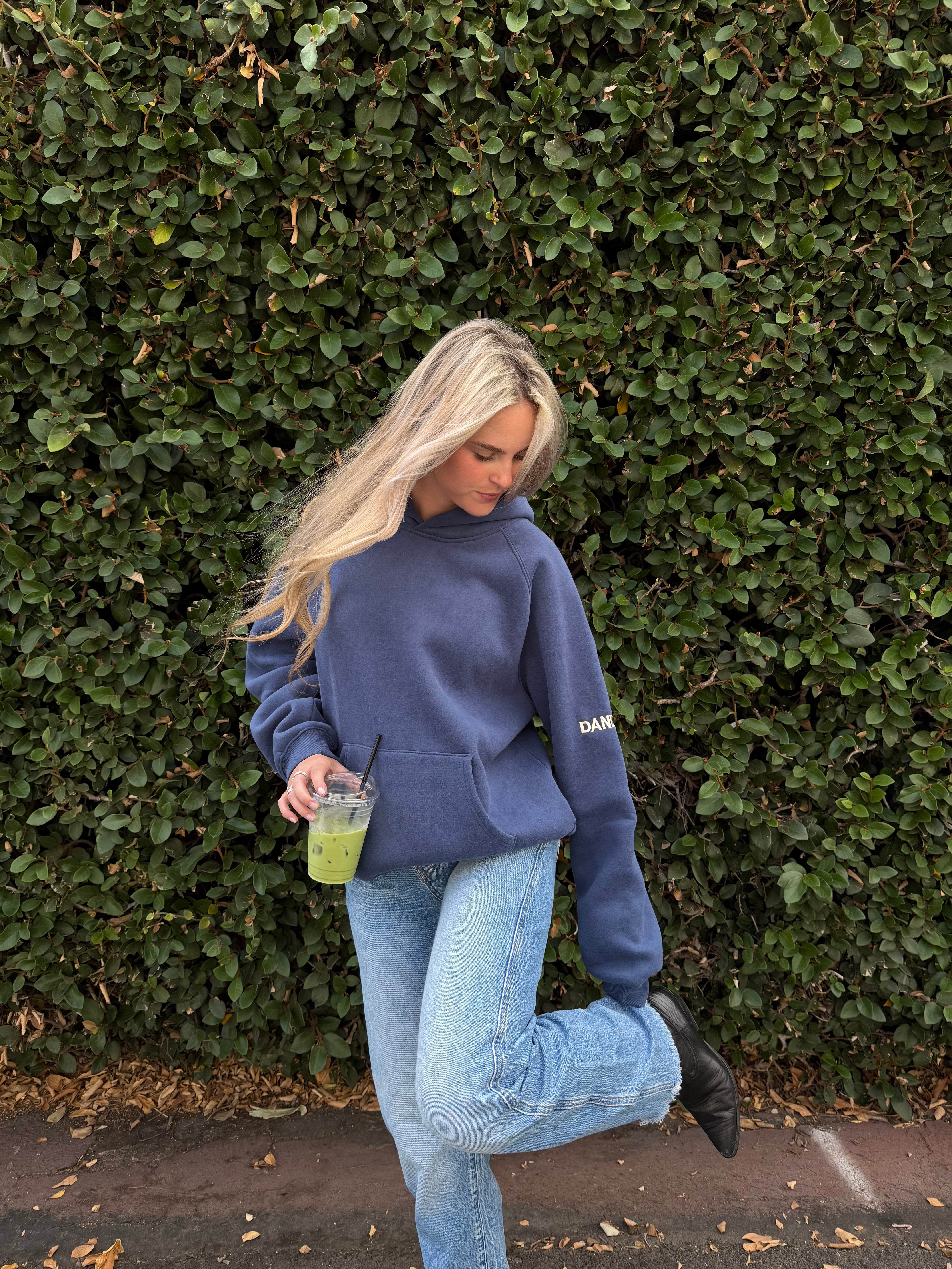 "Basics" Oversized Lux Hoodie in Navy Blue