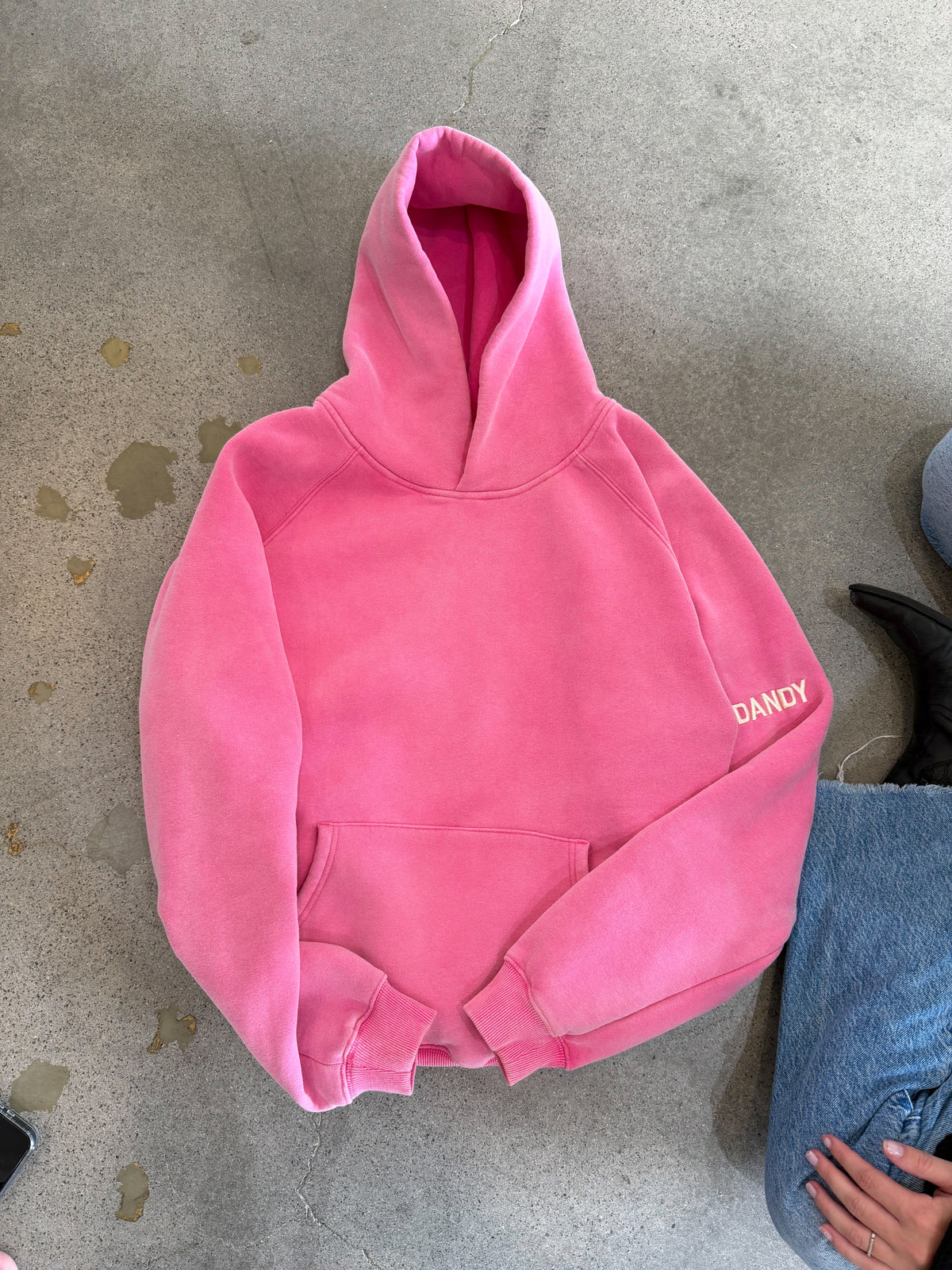 "Basics" Oversized Lux Hoodie in Vintage Washed Pink