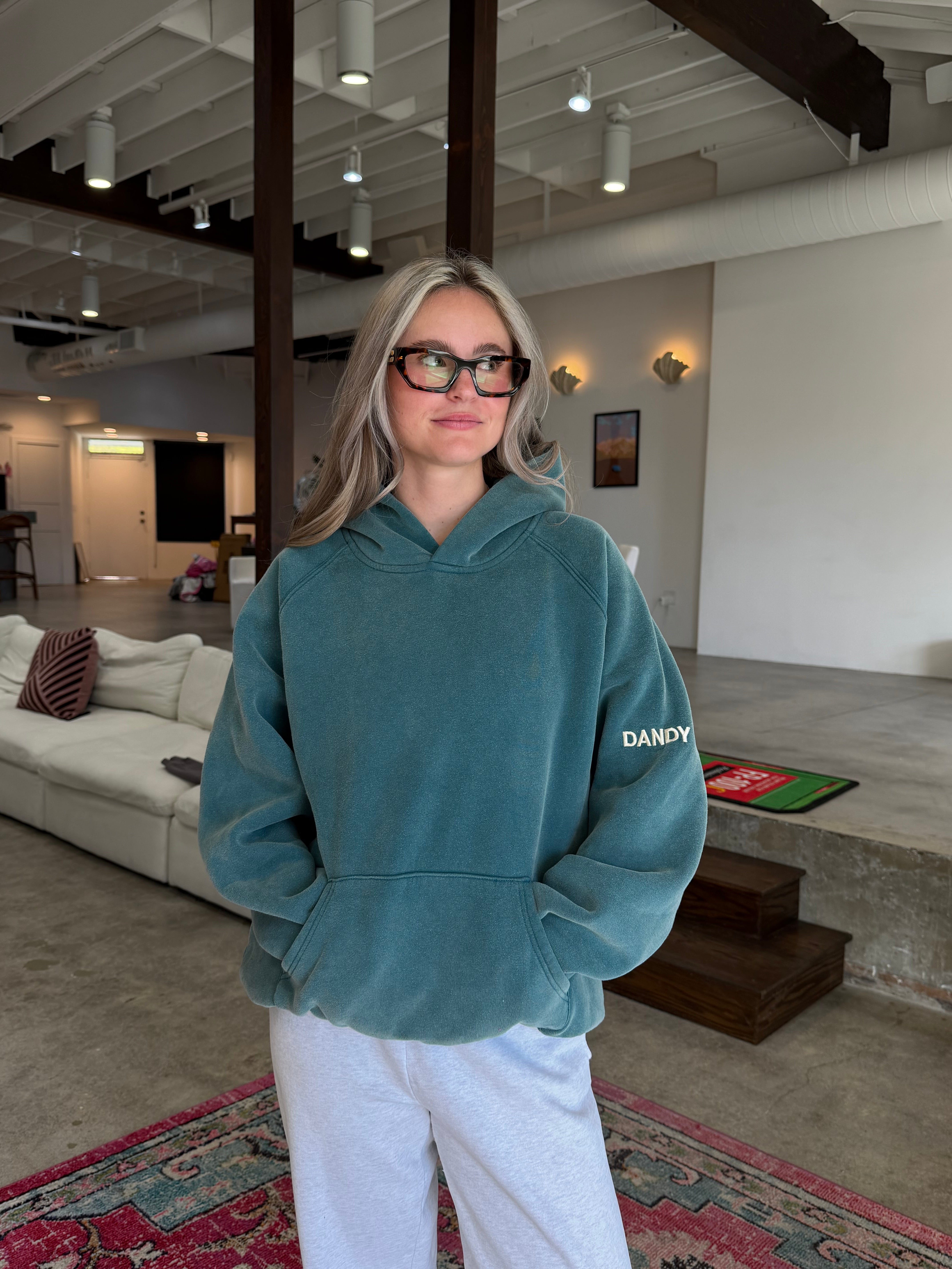"Basics" Oversized Lux Hoodie in Pine Green