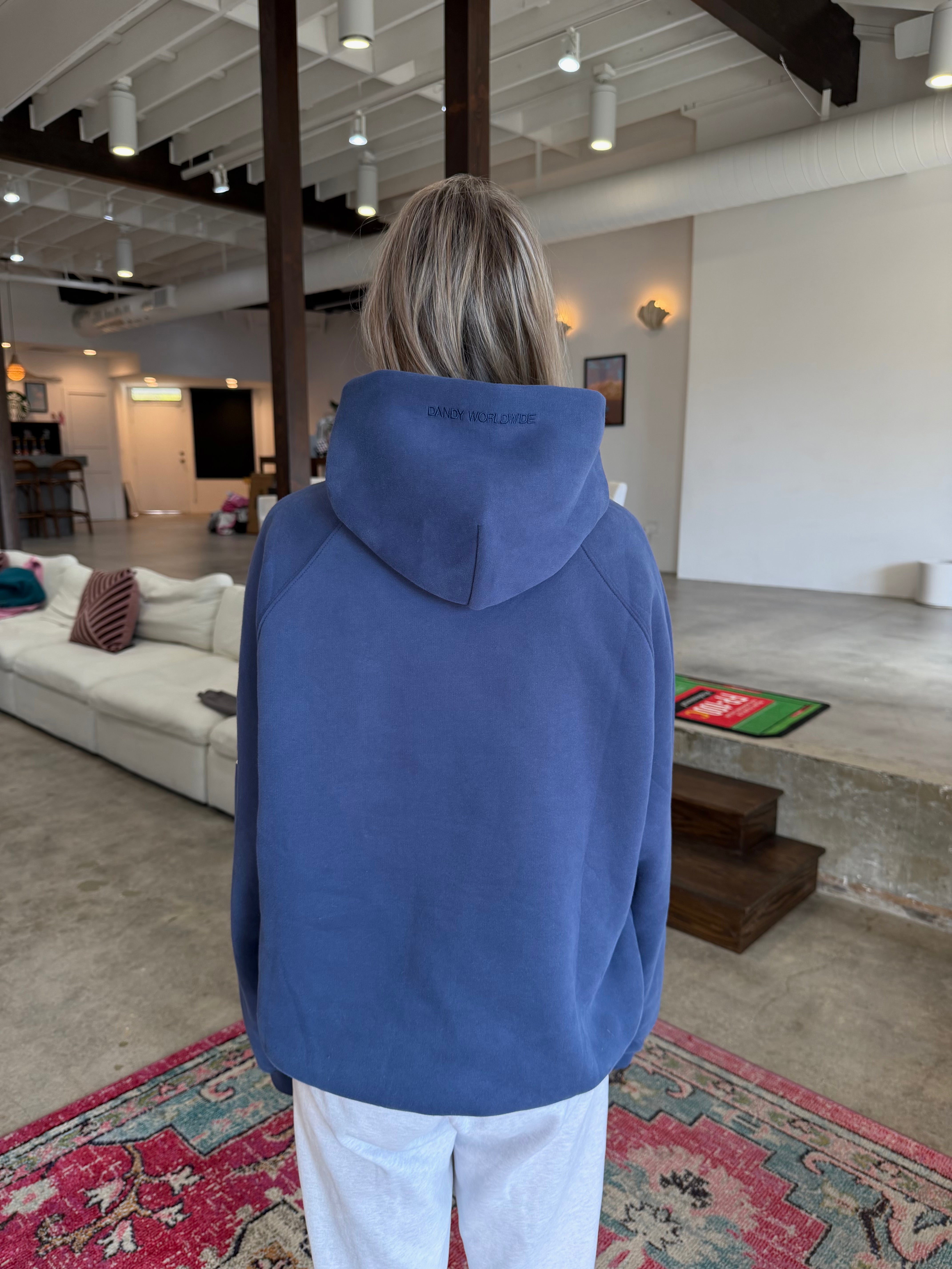 "Basics" Oversized Lux Hoodie in Navy Blue