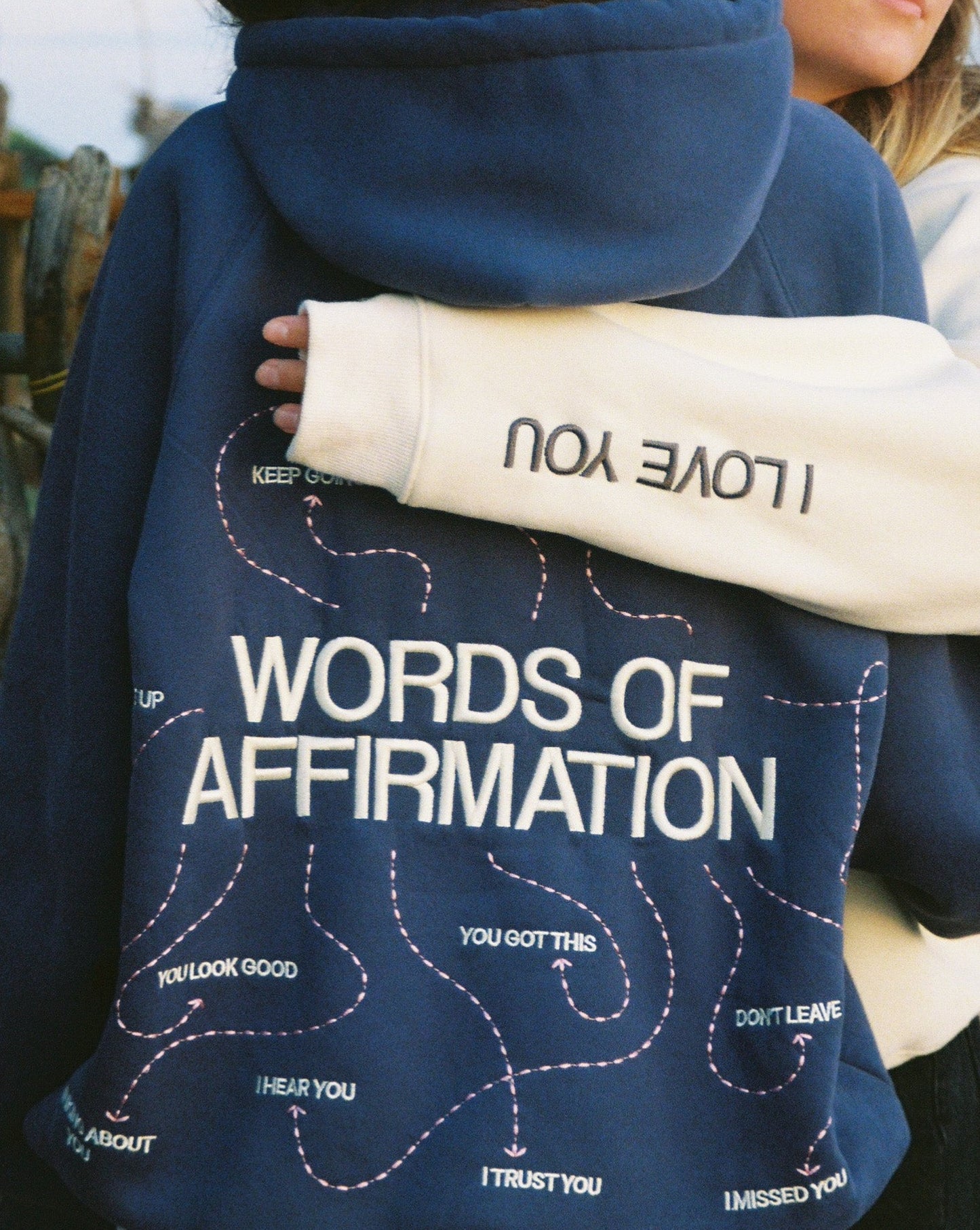 "Words of Affirmation" Oversized Lux Hoodie in Blue