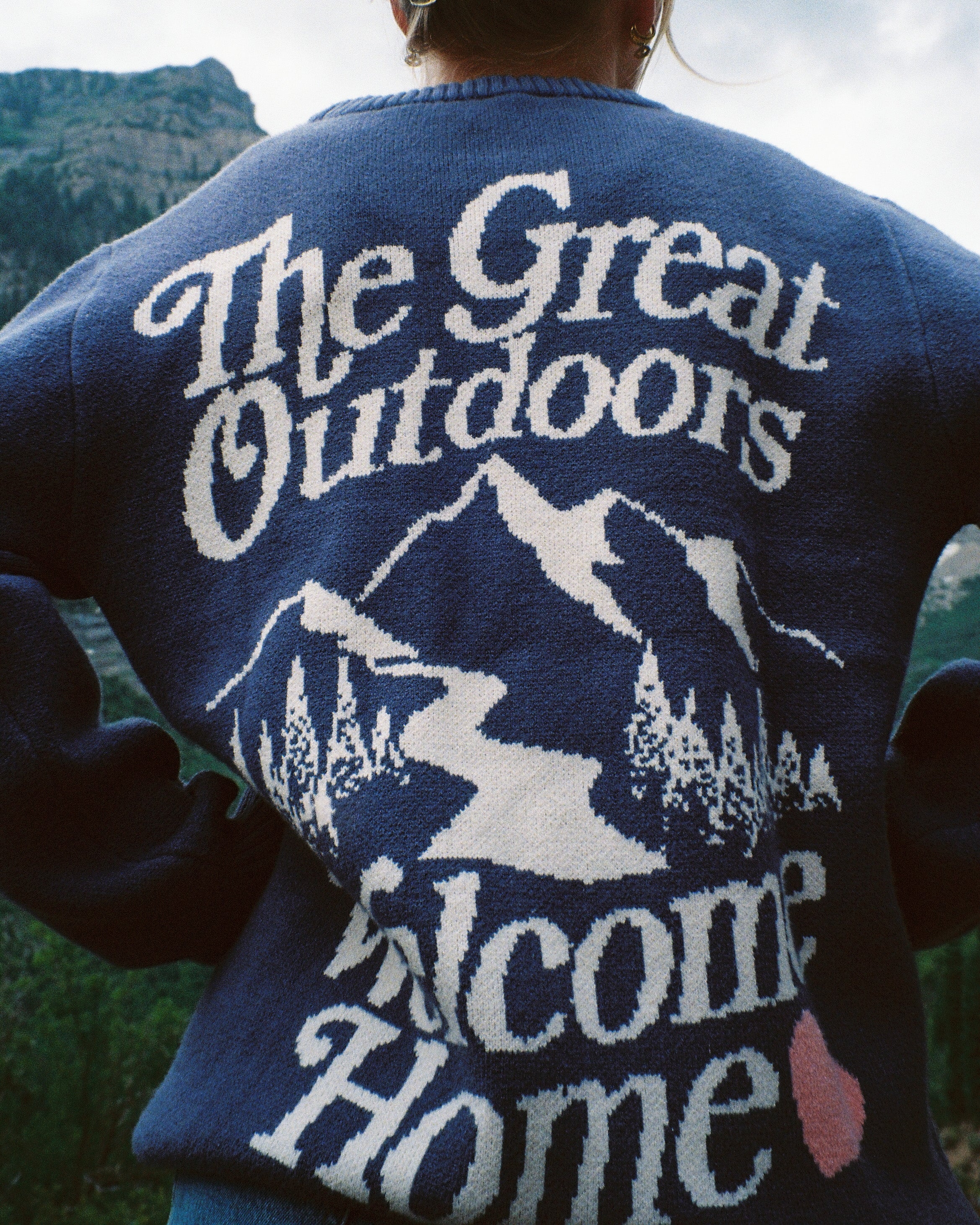 "The Great Outdoors" Knit Sweater in Blue