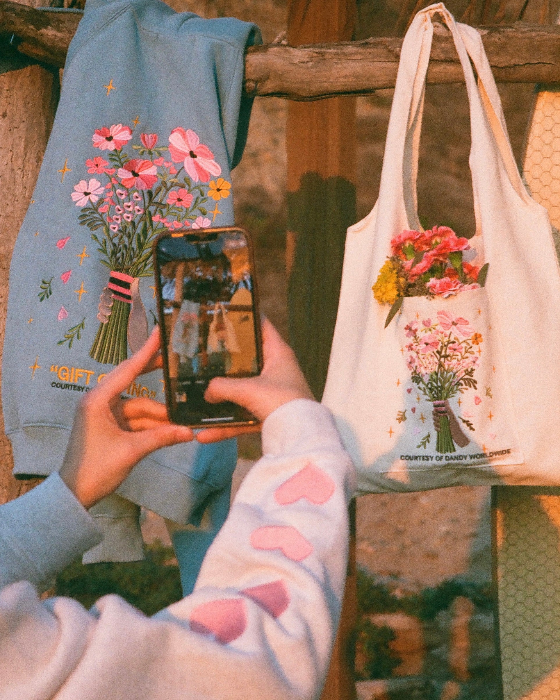 "Gift Giving" Embroidered Tote Bag