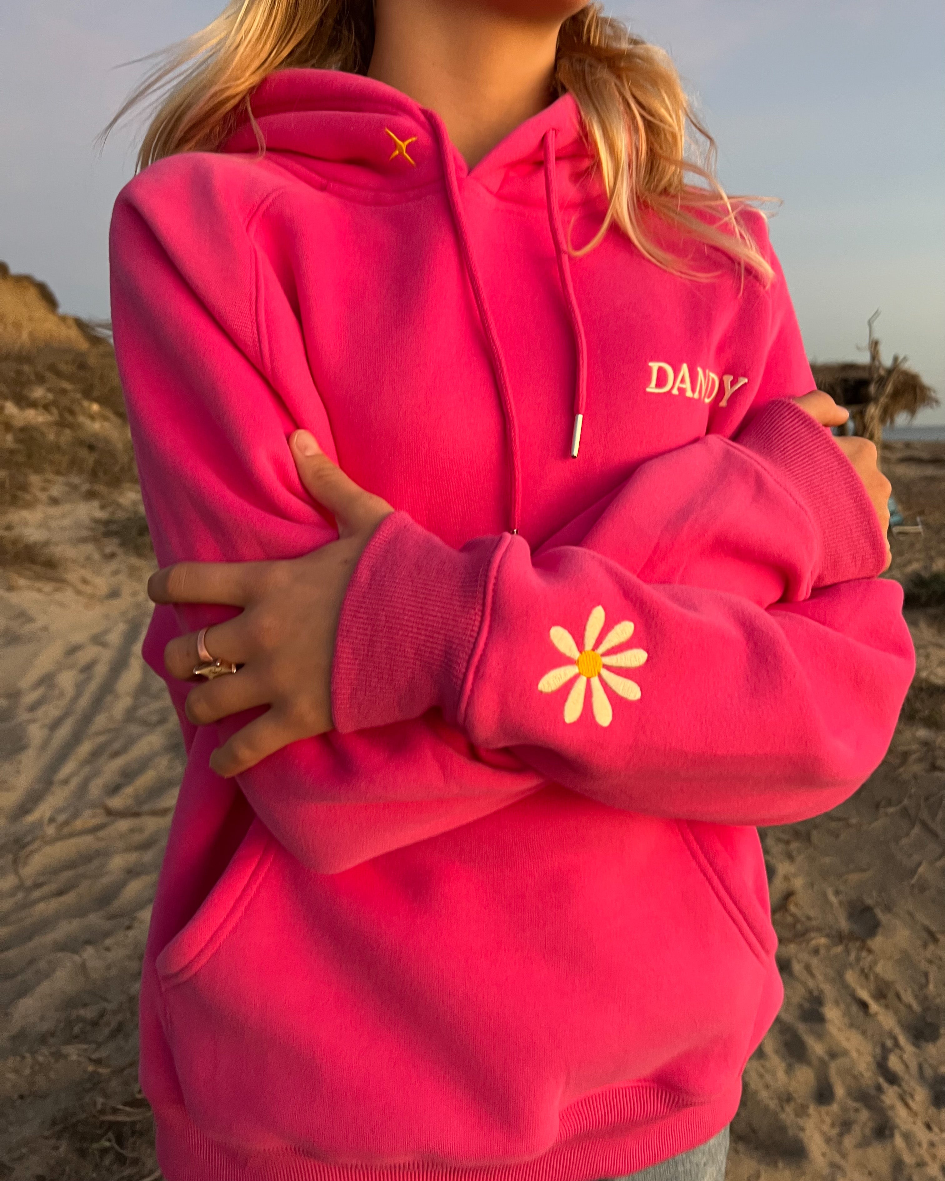 Physical Touch Oversized Lux Hoodie in Hot Pink