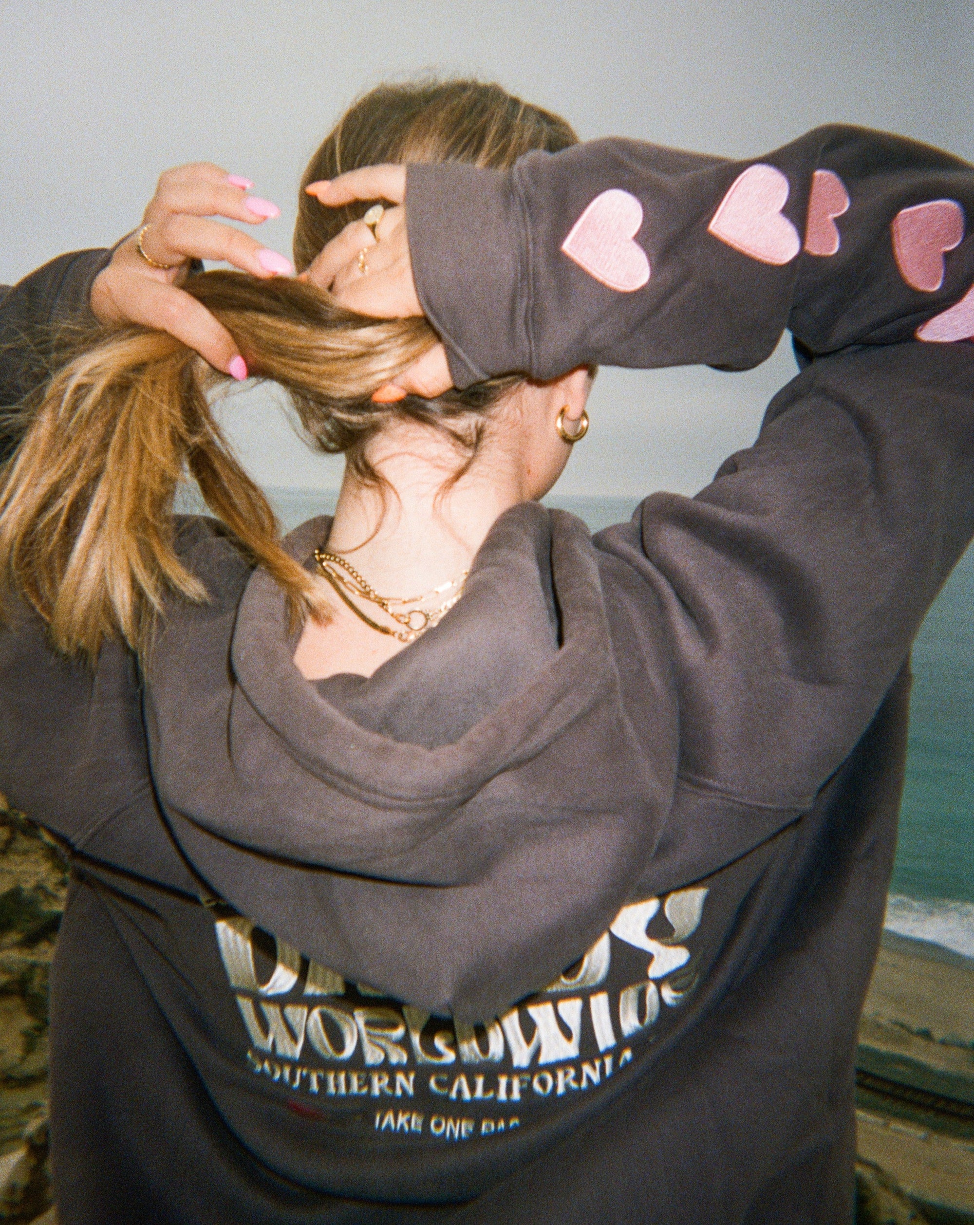 Heart On My Sleeve Oversized Lux Hoodie In Charcoal Gray heart-on-my-sleeve-oversized-lux-hoodie-in-charcoal-gray