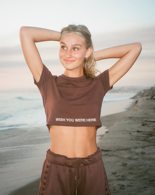 "Wish You Were Here" Cropped Tees